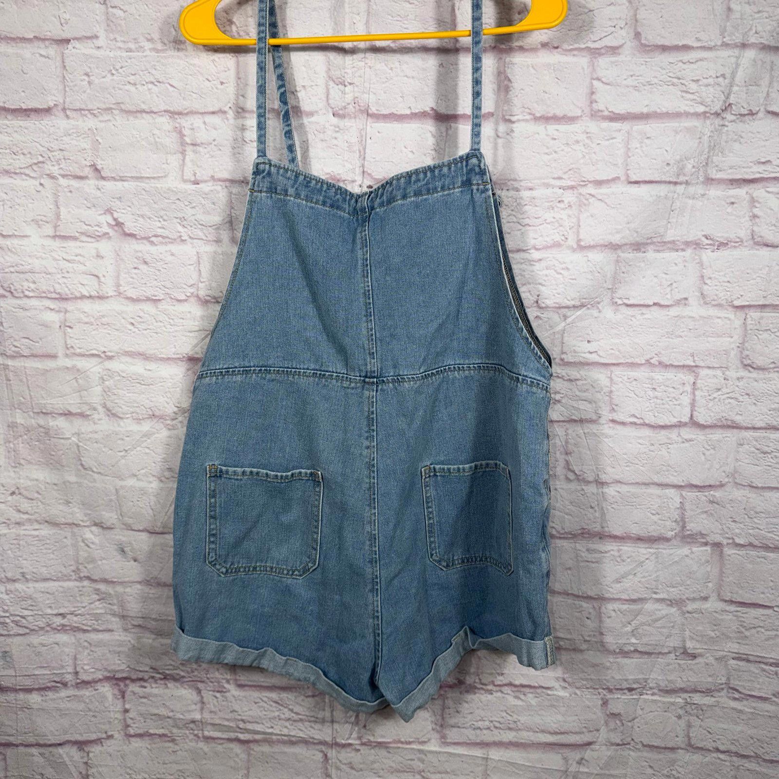 Cyderhouse Cider Women’s Large Denim Overalls Shorts Size 36" / US 14 / IT 50 - 9 Thumbnail