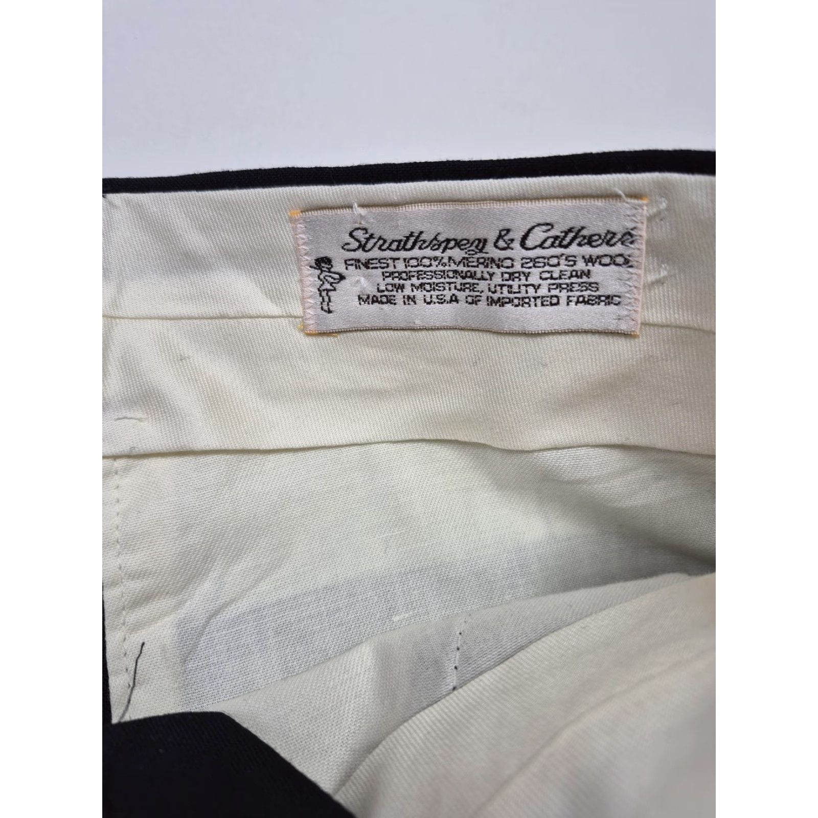 Maje VINTAGE Majer Dress Pants Mens 36x36 Black Wool Flat Front Unhemmed Straight Leg Zipper Pockets 100% Merino USA Mens Size US 36 / EU 52 - 6 Thumbnail
