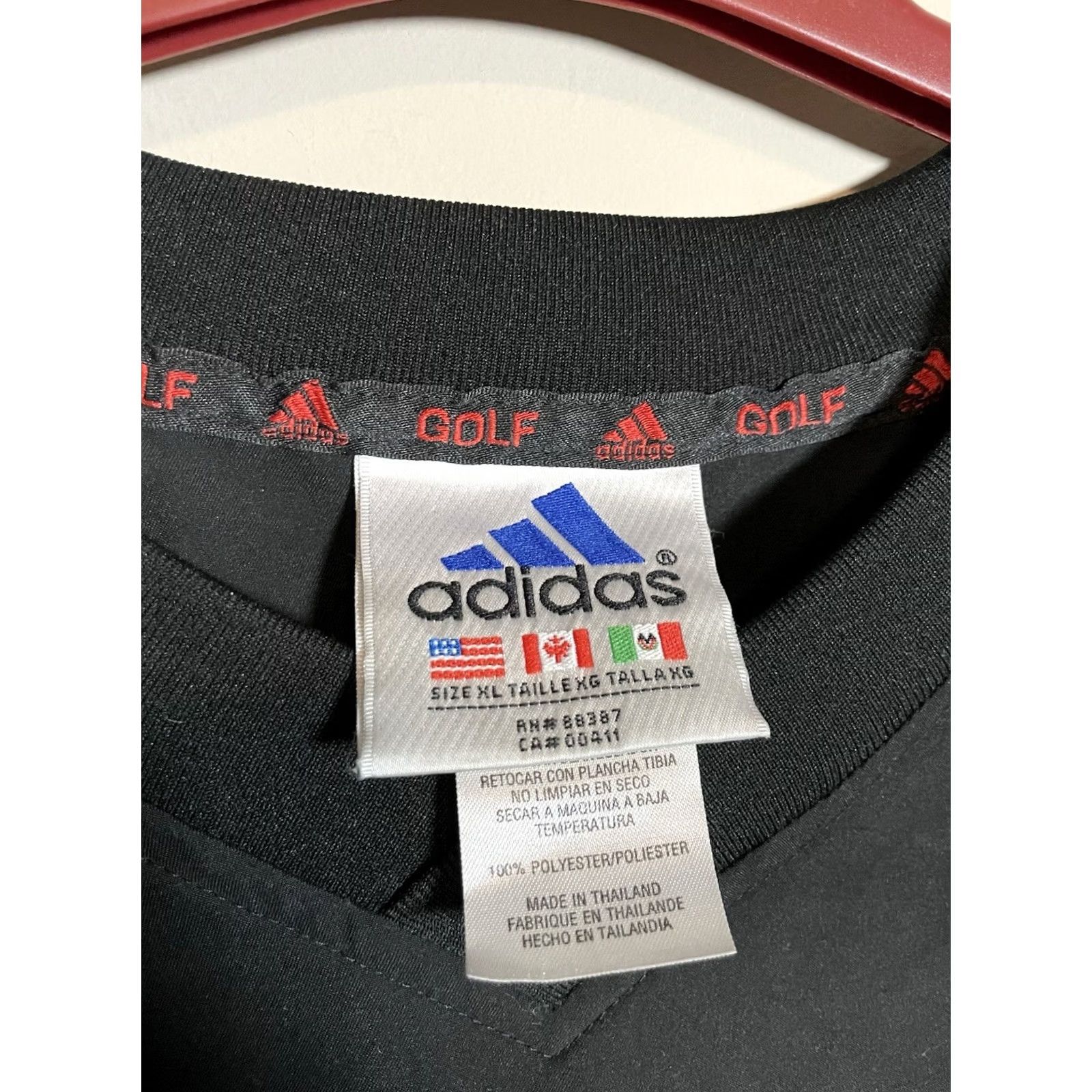 Adidas VINTAGE adidas Golf Windbreaker Jacket XL Black 3 Stripes Mens C514 VTG Size US XL / EU 56 / 4 - 3 Thumbnail