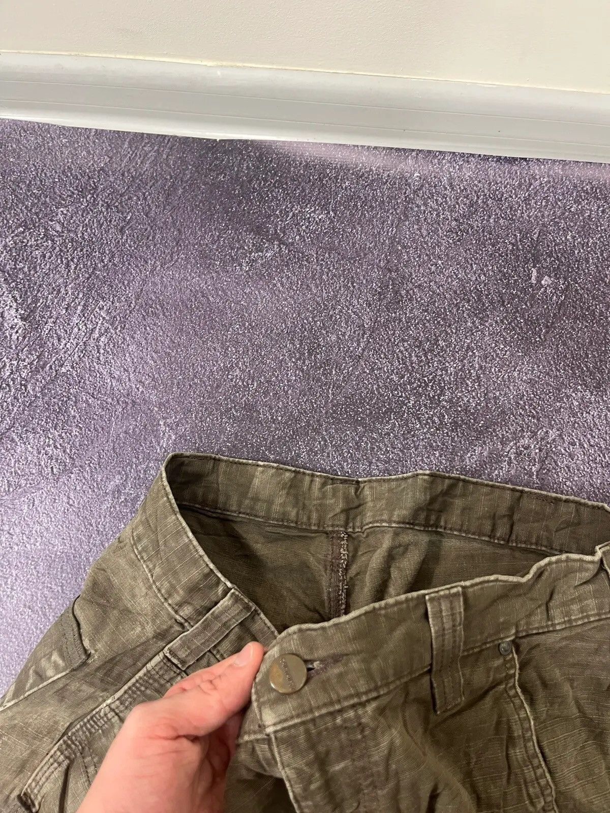 Carhartt Vintage 90s Carhartt Khaki USA Work Hype Cargo Pants Size US 34 / EU 50 - 10 Thumbnail