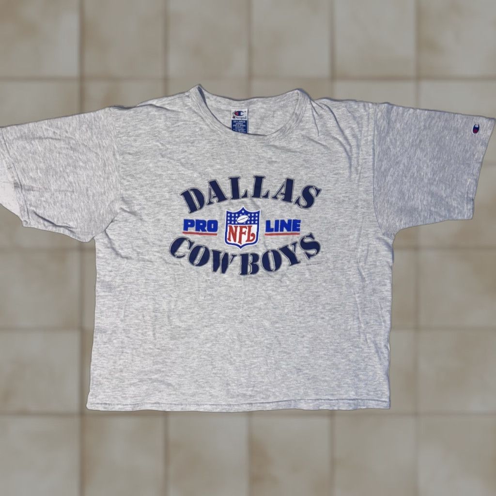 Champion VINTAGE Champion Dallas Cowboys T-Shirt - 2XL Short Sleeve Crew Neck Shirt Men Gray Cowboy Logo 1990s Pro Line NFL Pro Line Size US XXL / EU 58 / 5 - 1 Thumbnail