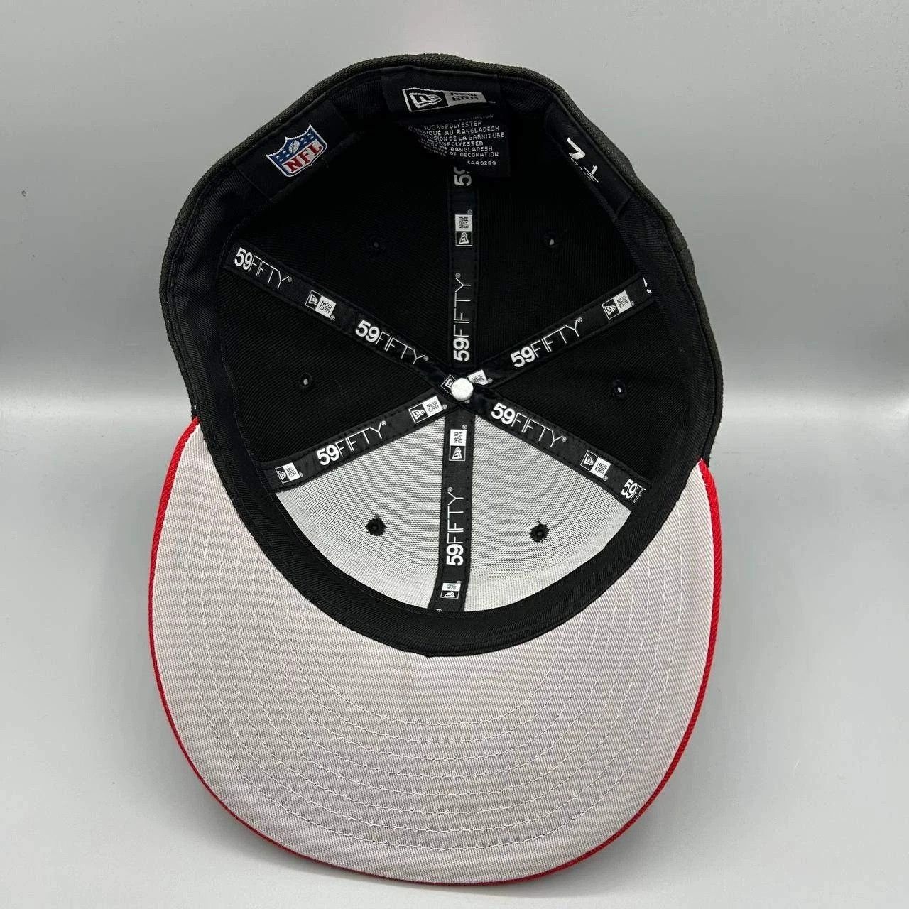 New Era San Francisco 49ers Hat Men 7 1/4 Black Red NFL Fitted Cap Size ONE SIZE - 4 Thumbnail