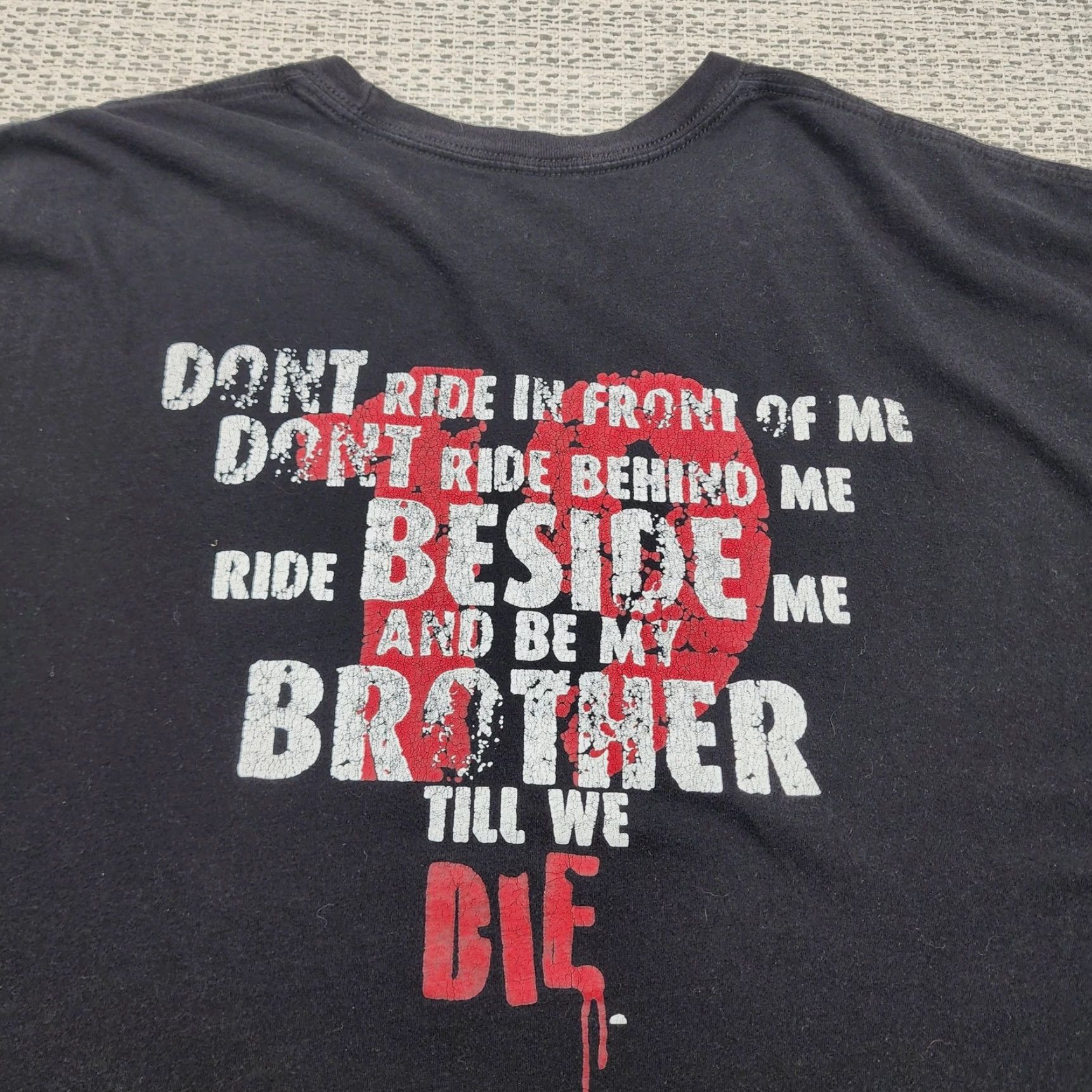Vintage Grunt Style Shirt Mens XL Black Graphic Biker Tee Support American Infidels Military Patriotic Crew Neck Short Sleeve Shirt Size US XL / EU 56 / 4 - 2 Thumbnail