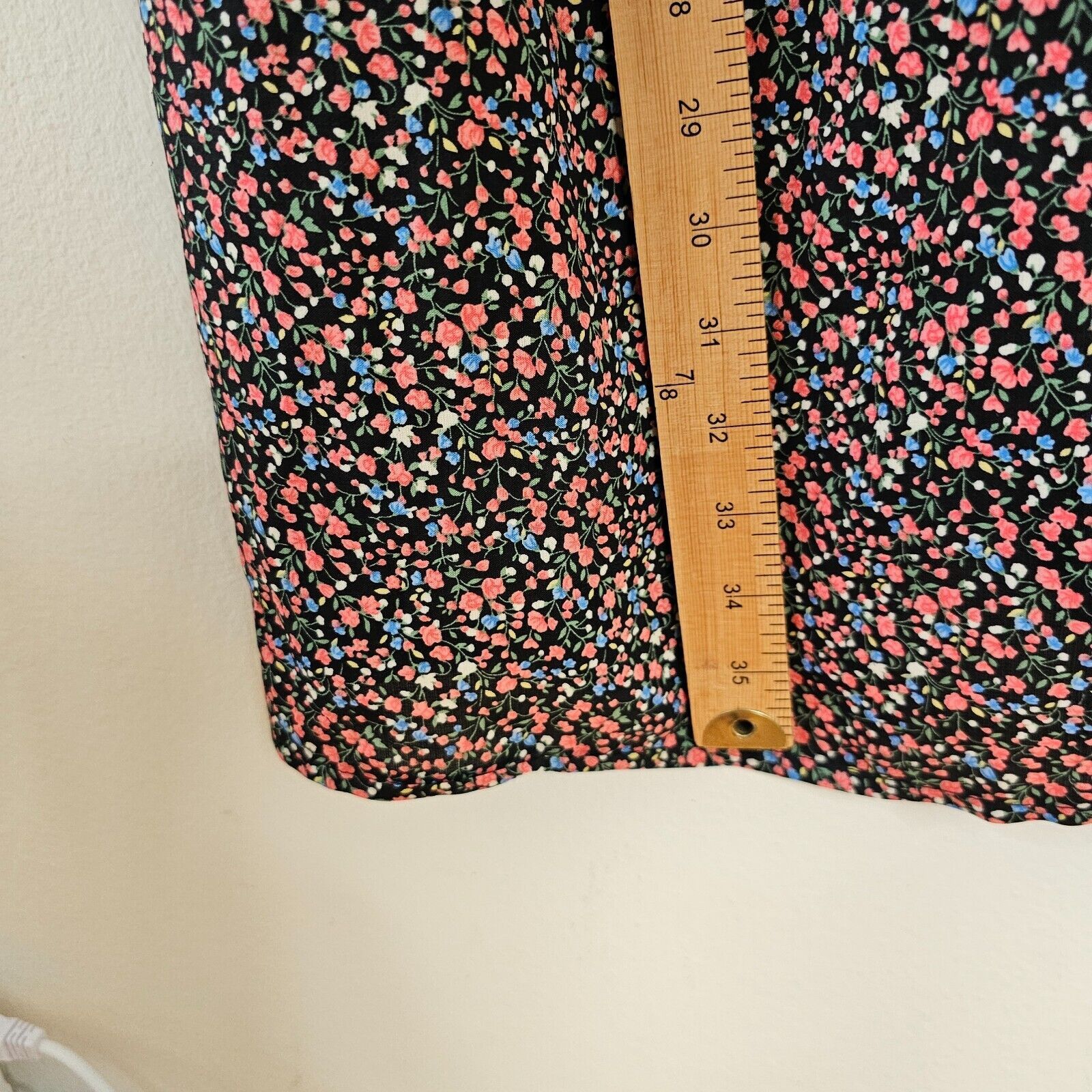 Other Polly Black Floral Print VNeck Spaghetti Strap Slit Dress 6 Size M / US 6-8 / IT 42-44 - 7 Thumbnail