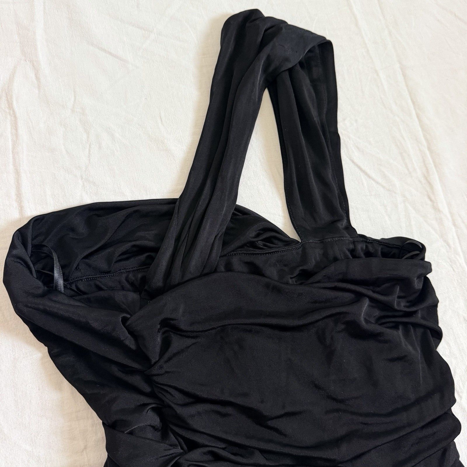 Yigal Azrouel Yigal Azrouel Dress Womens 2 Black One Shoulder Ruched USA Size XS / US 0-2 / IT 36-38 - 13 Thumbnail