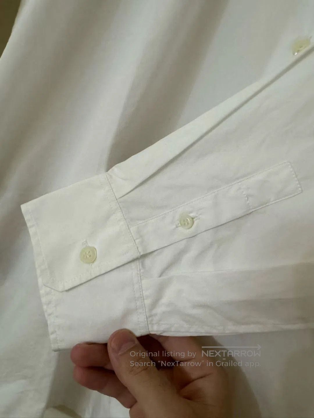 Prada Prada White Long Sleeve Shirt with Triangle Logo Pocket| Size XS / US 0-2 / IT 36-38 - 3 Thumbnail