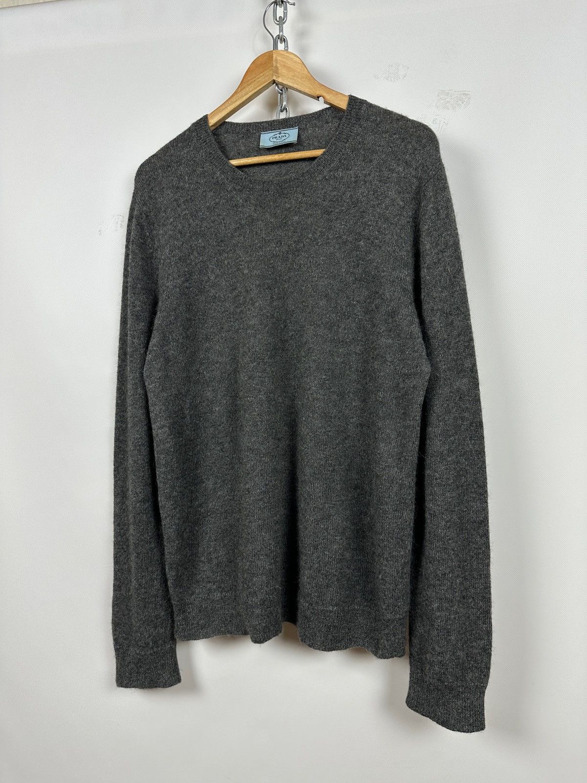 Prada Prada Gray Alpaca Wool Sweater Size US L / EU 52-54 / 3 - 3 Thumbnail