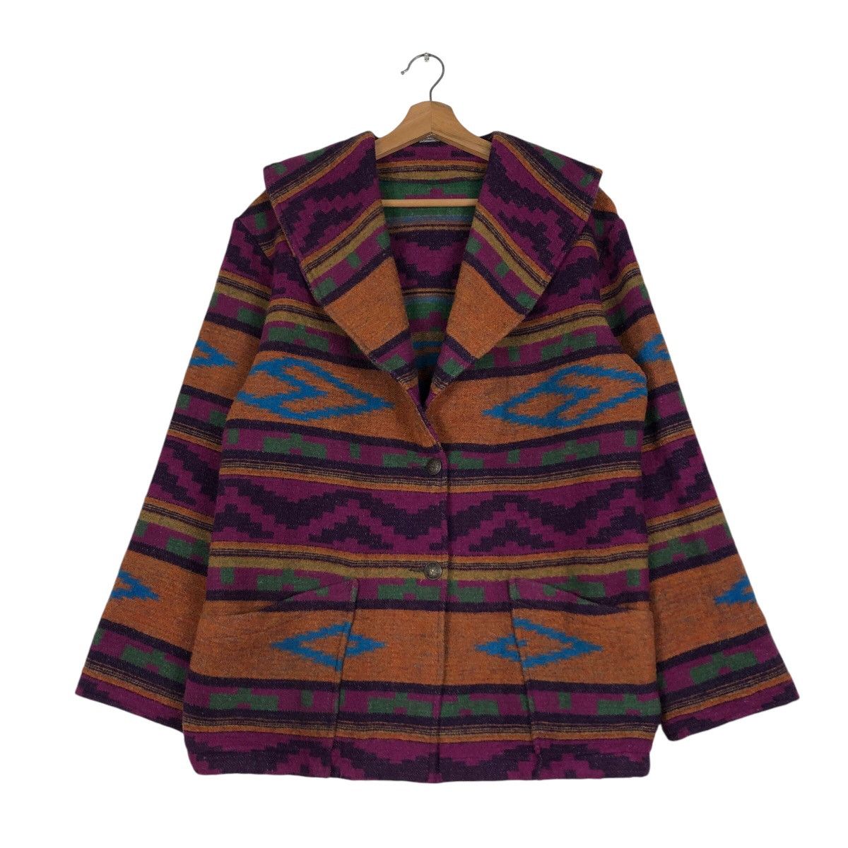 Japanese Brand 📌Native Navajo Aztec Design Chimayo Pull Over Jacket Ranch Size US S / EU 44-46 / 1 - 2 Thumbnail
