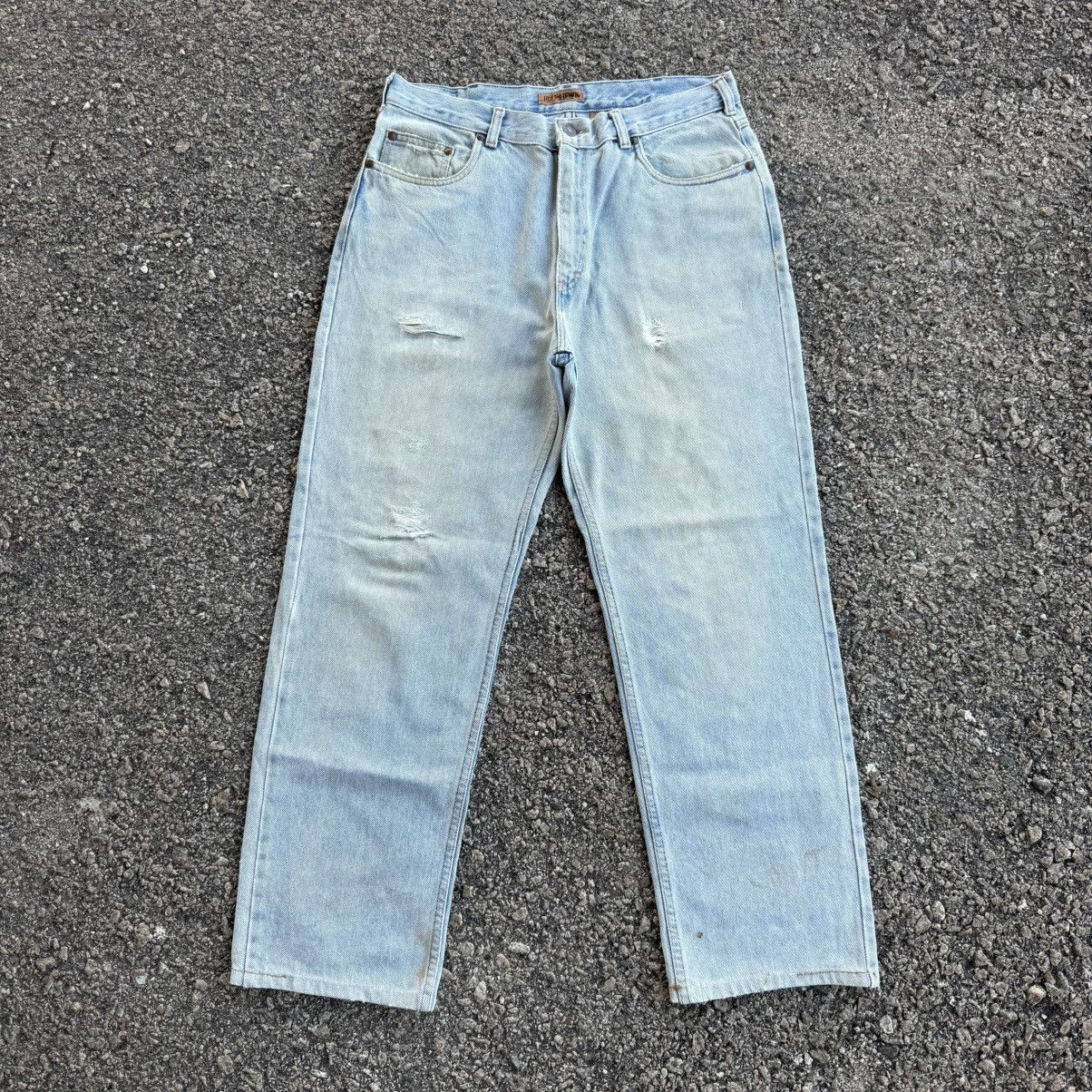 Other VINTAGE RUFF HEWN USA TALON ZIP FADED JEAN DENIM PANTS Size US 34 / EU 50 - 2 Thumbnail
