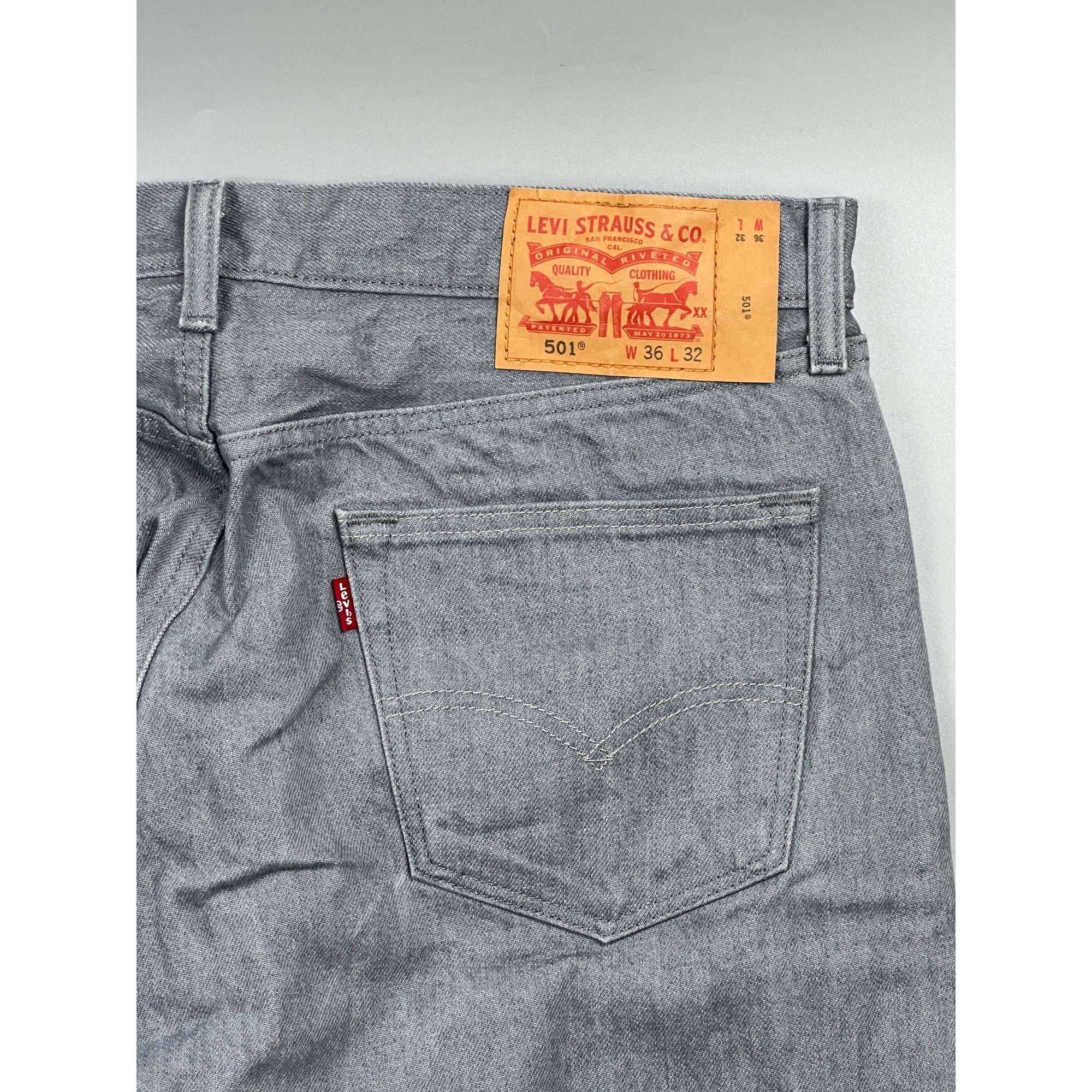 Levi's NWOT Levi’s 501 Gray Denim Jeans Pants (Y0916) Size US 36 / EU 52 - 13 Thumbnail