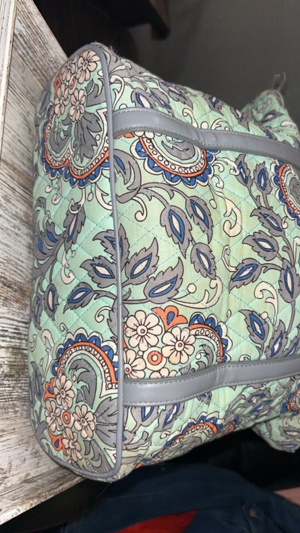 Vera Bradley Women's Vera Bradley Tote Bag Light Blue Gray Floral Size ONE SIZE - 4 Thumbnail