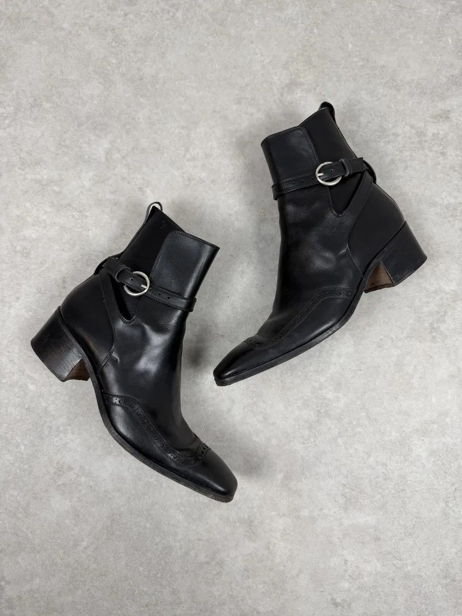 Yves Saint Laurent FW2004 Yves Saint Laurent Black Leather Ankle Boots Size US 7.5 / EU 40-41 - 2 Thumbnail