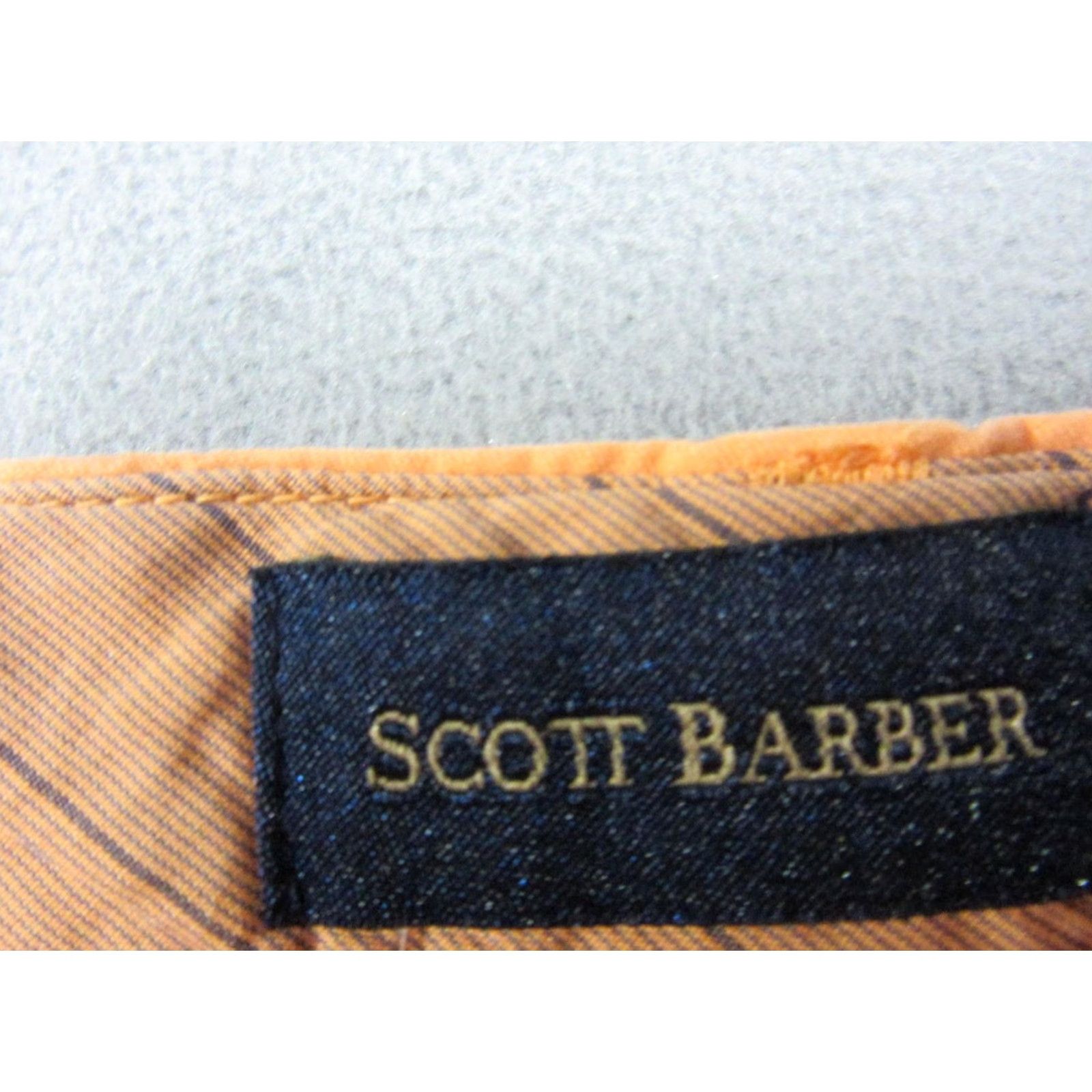 Vintage Scott Barber Pants Mens 34 Regular Orange Chino Flat Front Cotton 37 Inseam Straight Leg Pockets Zip Button Made in Italy Vintage No Size US 34 / EU 50 - 7 Thumbnail
