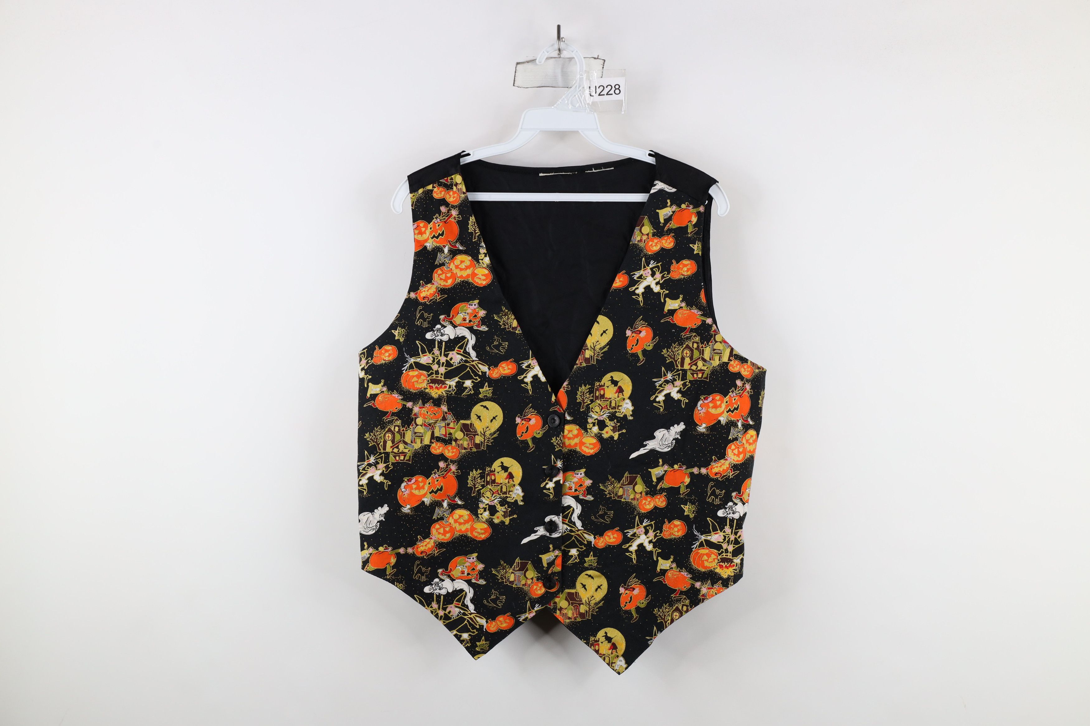 Vintage Vintage 90s Streetwear Halloween Ghost Pumpkin Vest Jacket Size L / US 10 / IT 46 - 1 Thumbnail