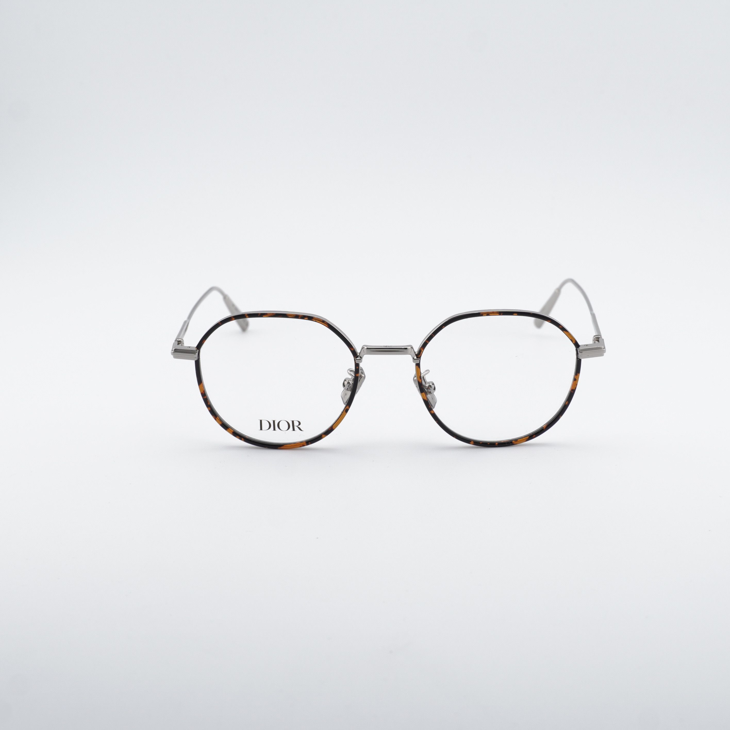 Dior Dior DIORBLACKSUITO R3U F500 Eyeglasses Silver 49mm Round Size ONE SIZE - 6 Thumbnail