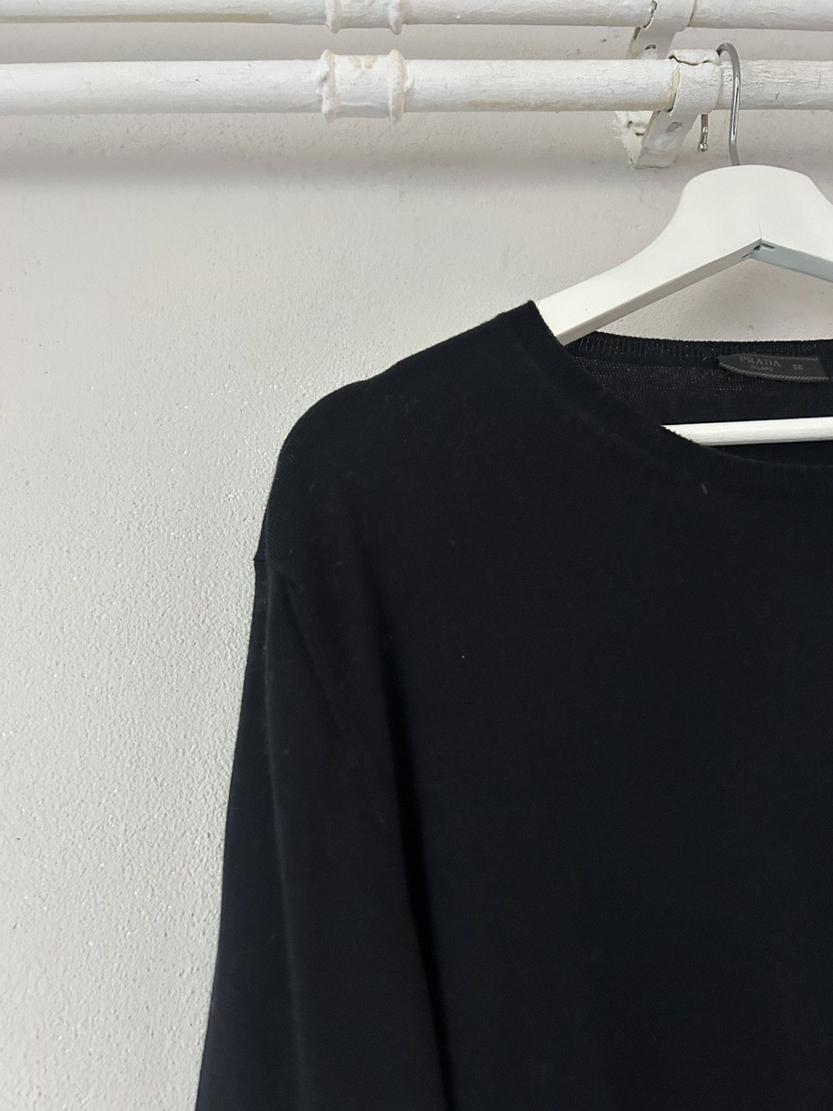 Prada Prada Black Cotton-Cashmere Sweater Size US XL / EU 56 / 4 - 4 Thumbnail