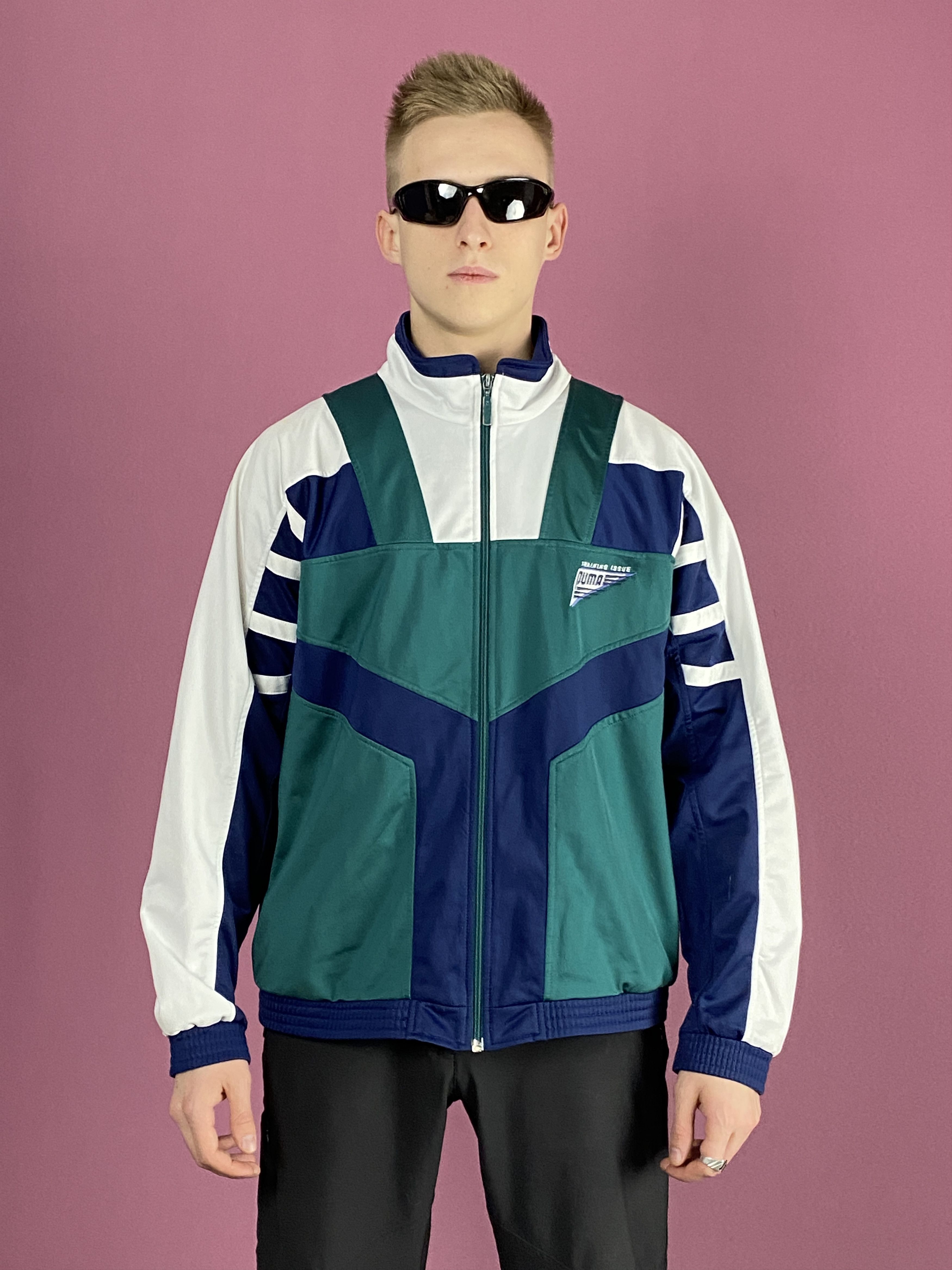 Puma × Vintage 80s Puma Vintage Men's Track Jacket - M Windbreaker Top Size US M / EU 48-50 / 2 - 1 Thumbnail