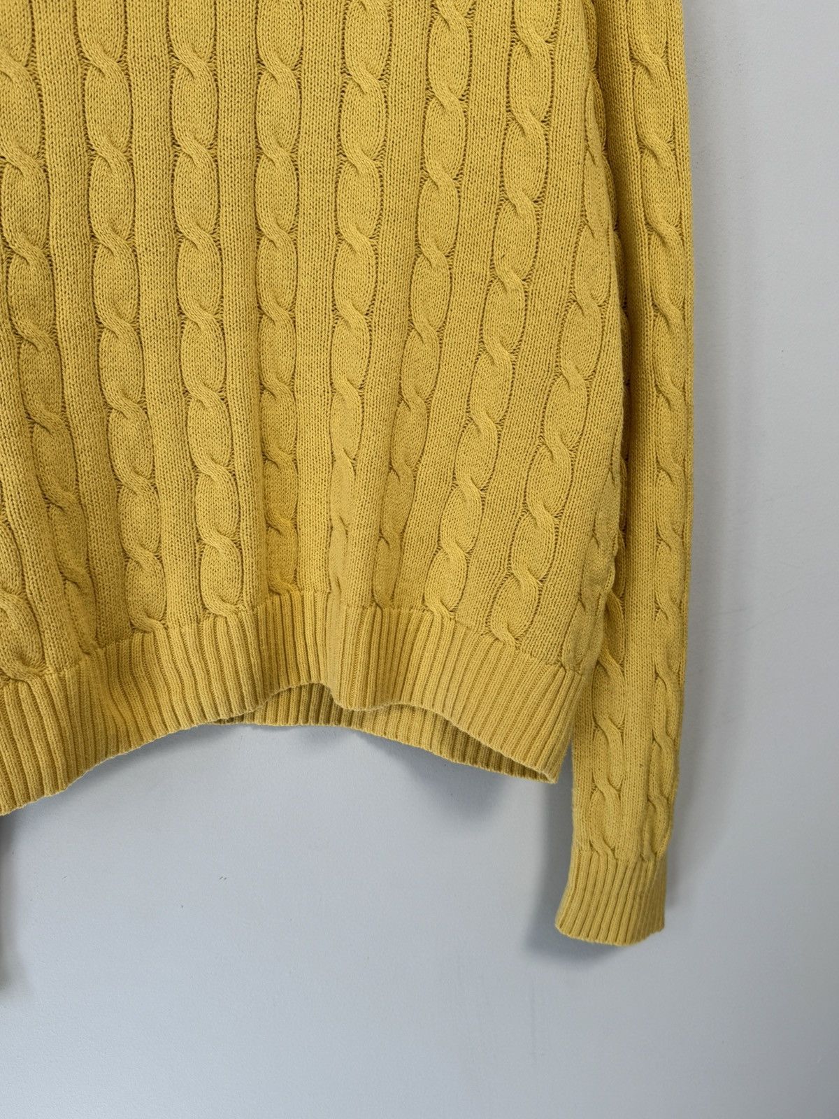 Polo Ralph Lauren Polo Ralph Lauren Men's Lambswool Sweater Yellow Cable Knit Size US XL / EU 56 / 4 - 5 Thumbnail