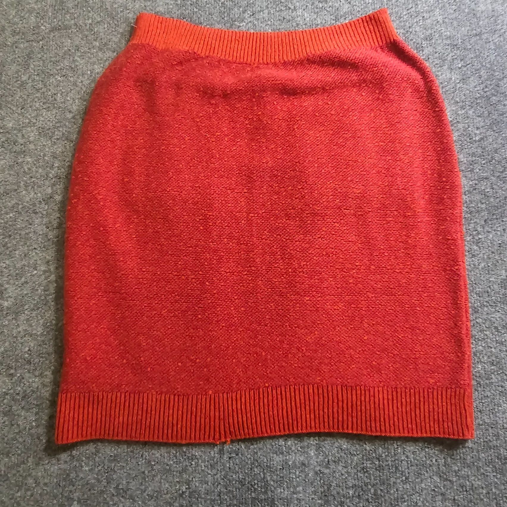 Anthropologie MOTH Skirt Womens S Orange Chunky Knit Stretch Pockets Retro 2020s style Short Leather? Size 28" / US 6 / IT 42 - 7 Thumbnail