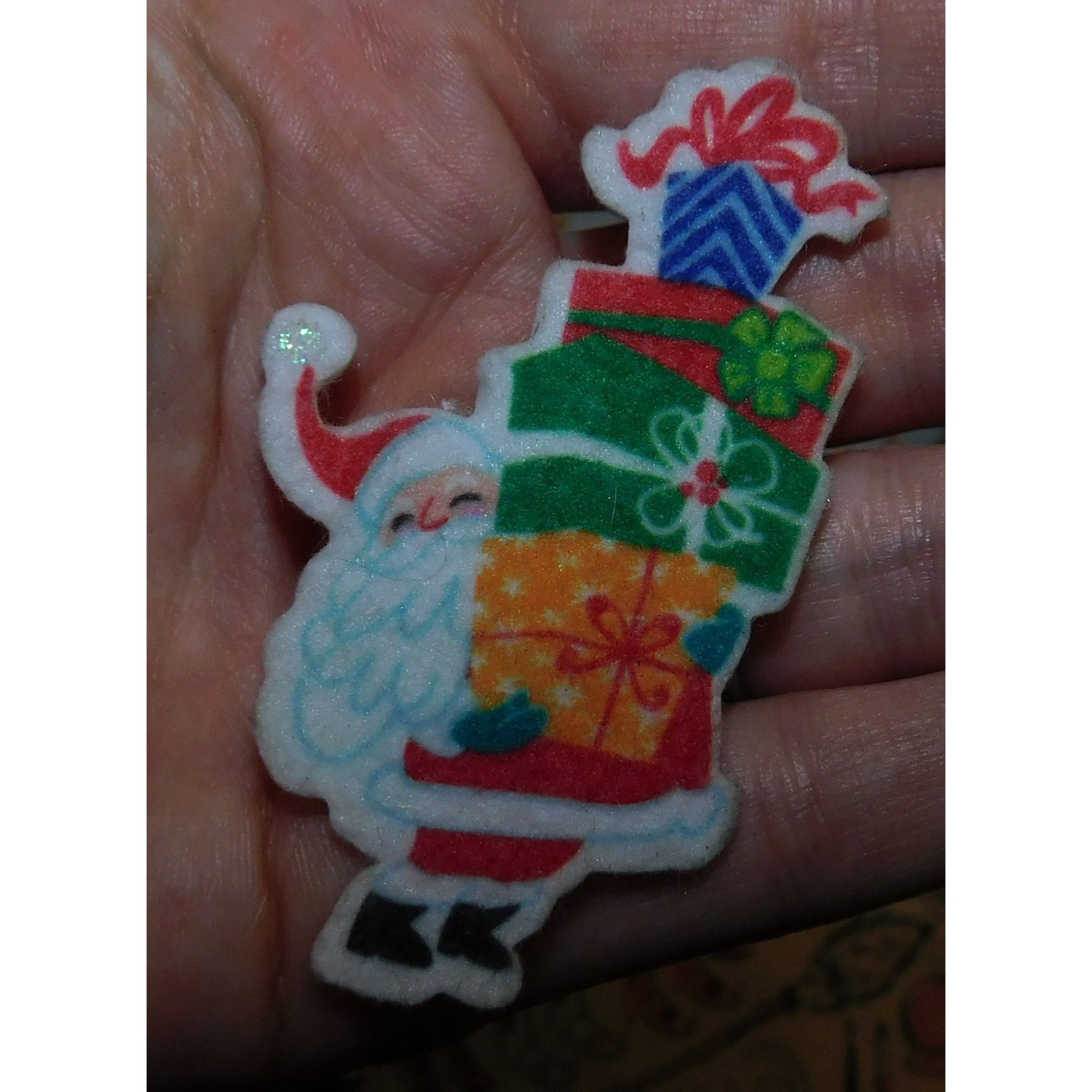Other Vintage 1960s Handmade Santa Fabric Brooch Size ONE SIZE - 4 Thumbnail