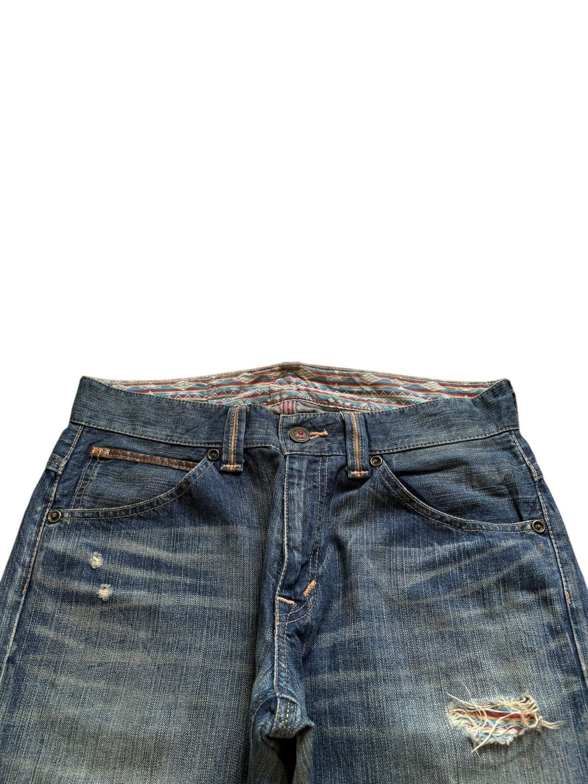 Edwin Exclusive Vintage Edwin Mud Wash Sashiko Distress Baggy Jean Size US 34 / EU 50 - 4 Thumbnail