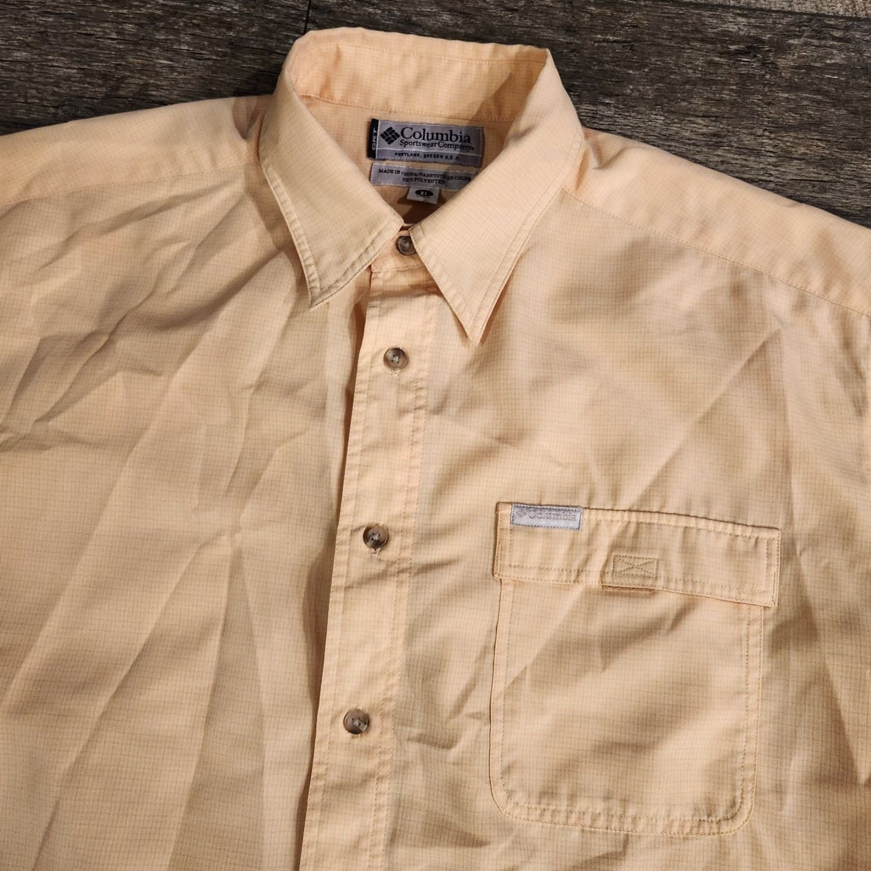 Vintage Columbia Fishing Shirt Mens XL Button Up Short Sleeve UV Yellow Camp Hiking Shirt Size US XL / EU 56 / 4 - 3 Thumbnail