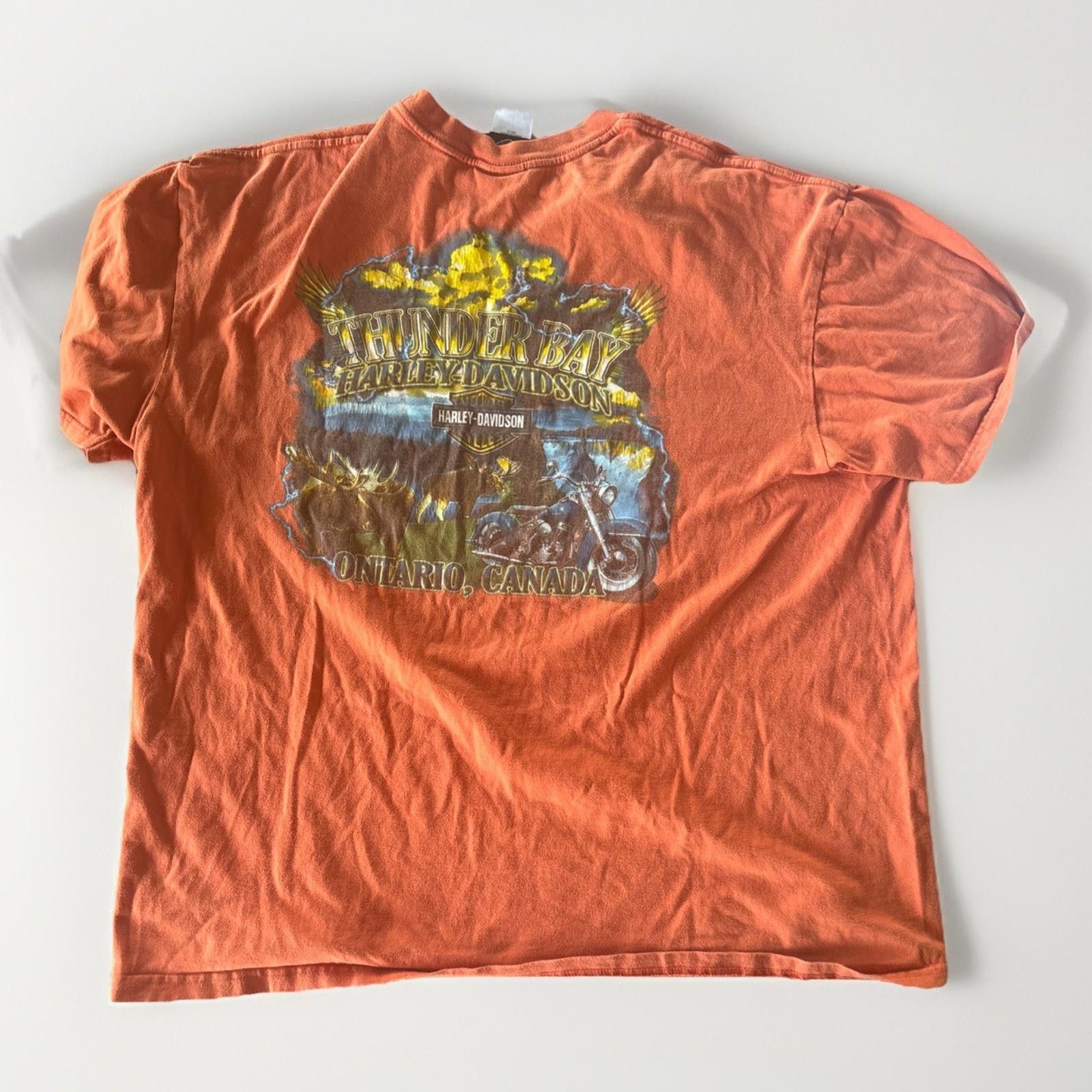 Designer Harley Davidson Motorcycles Thunder Bay Ontario Shirt 2XL Size ONE SIZE - 4 Thumbnail