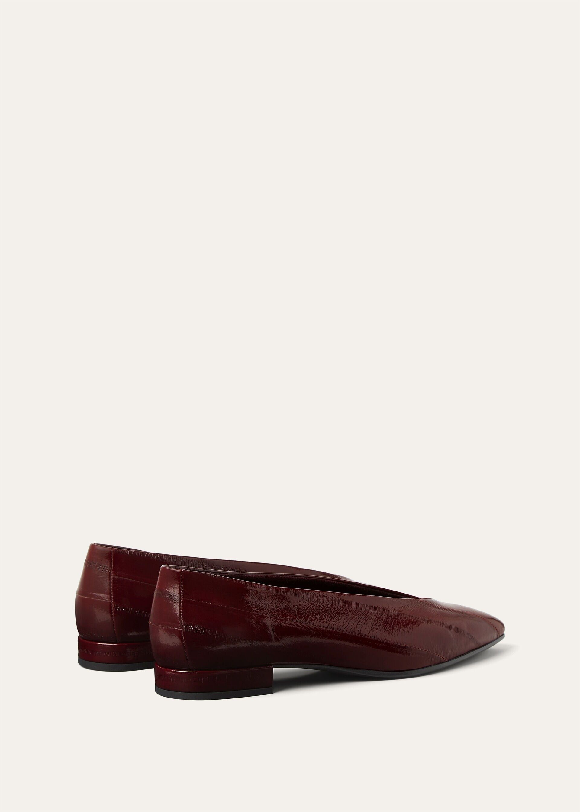 Loro Piana os11x0326 FAQ9685 Rebecca Ballet Flats in Deep Ruby Wine Size US 7 / IT 37 - 4 Thumbnail