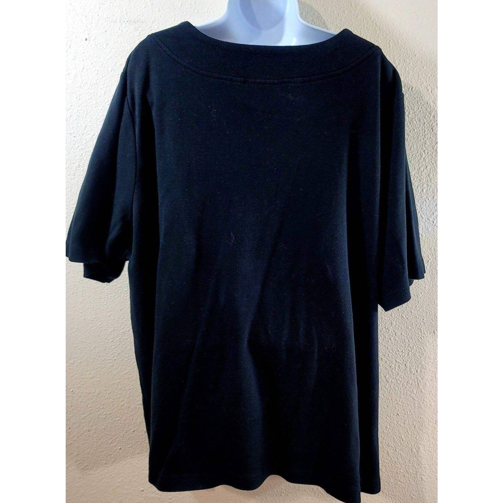 Other Quacker Factory Black Rhinestone V Neck Top 3X Plus Size 3XL / US 20-22 - 2 Thumbnail