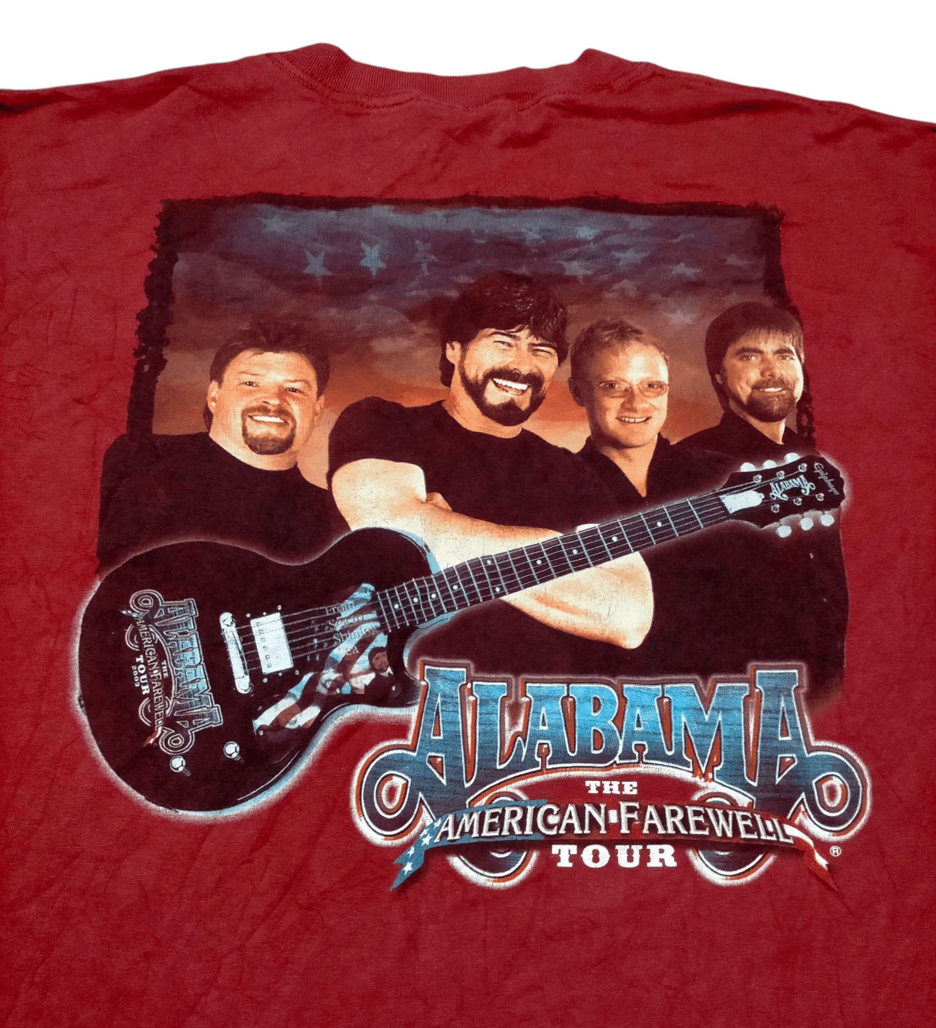 Band Tees × Vintage Vintage 2004 Alabama Band tees tour Red tee Size US XL / EU 56 / 4 - 1 Thumbnail