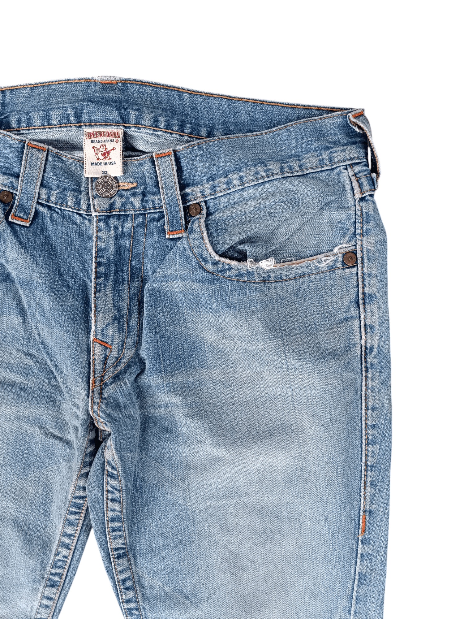 True Religion × Vintage True Religion Joey Distressed Flared Jeans Size US 34 / EU 50 - 7 Thumbnail