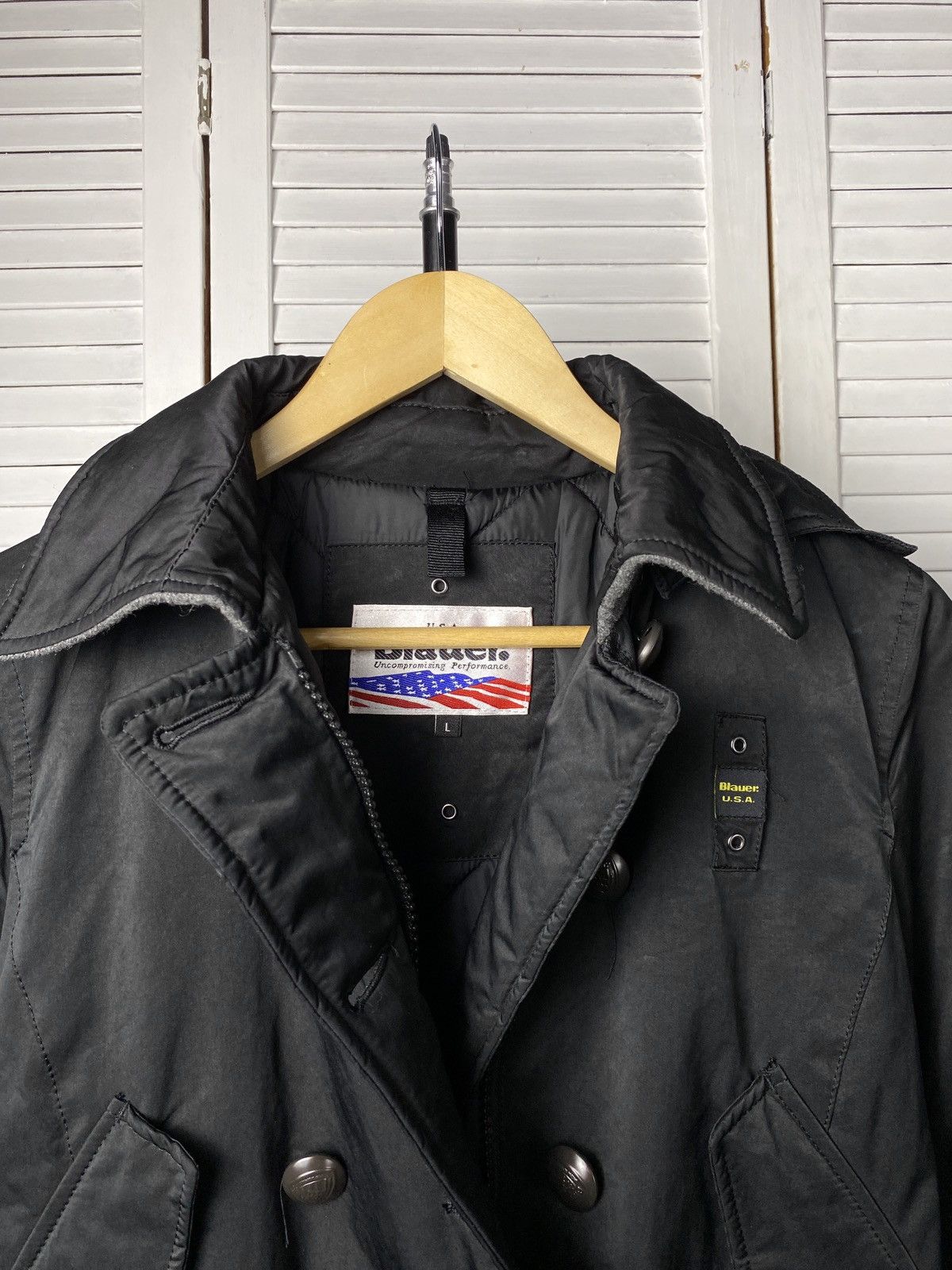 Eddie Bauer × Vintage Vintage Blauer USA Double Breasted Cropped Nylon Jacket Size L / US 10 / IT 46 - 8 Thumbnail