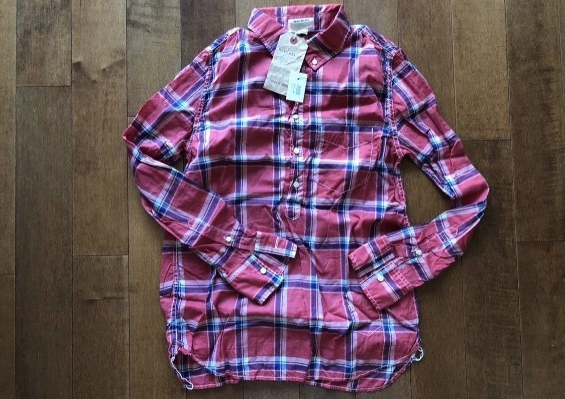 image of Remi Relief Lightweight Plaid Shirt in Red Plaid, Men's (Size Small)