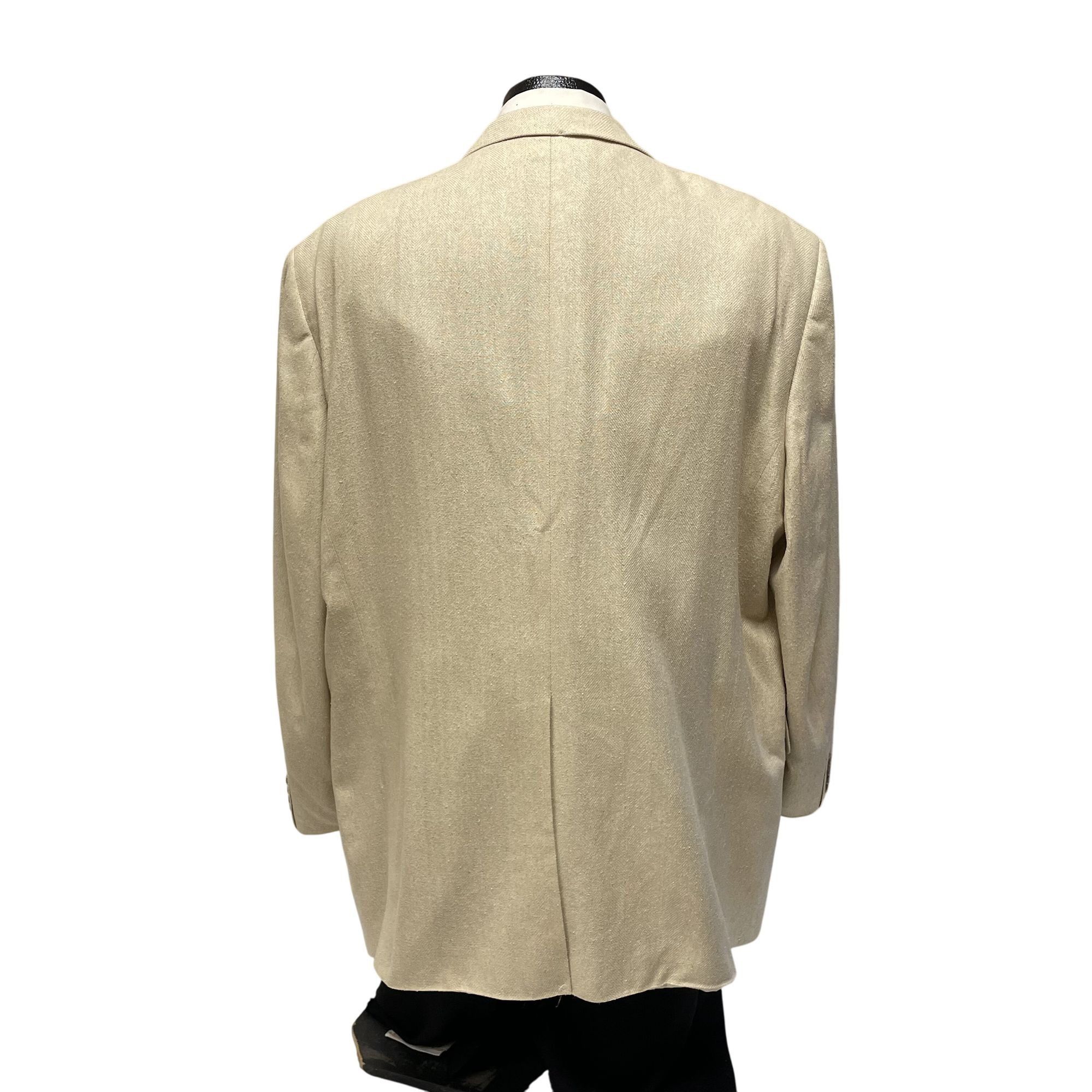 Other Vtg Matka SILK Beige Sport Coat HERRINGBONE Tropical Jacket Size 50R - 3 Thumbnail