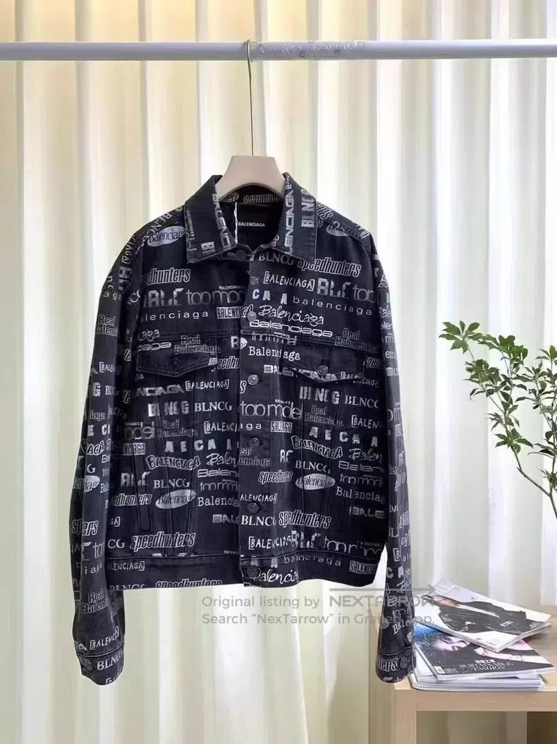 Balenciaga Balenciaga Bulletproof full logo denim jacket Size US S / EU 44-46 / 1 - 6 Thumbnail