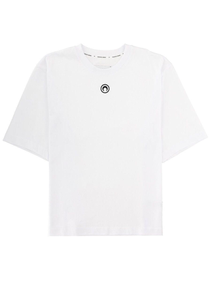 Marine Serre MARINE SERRE T-SHIRT IN JERSEY - WHITE Size US S / EU 44-46 / 1 - 1 Thumbnail