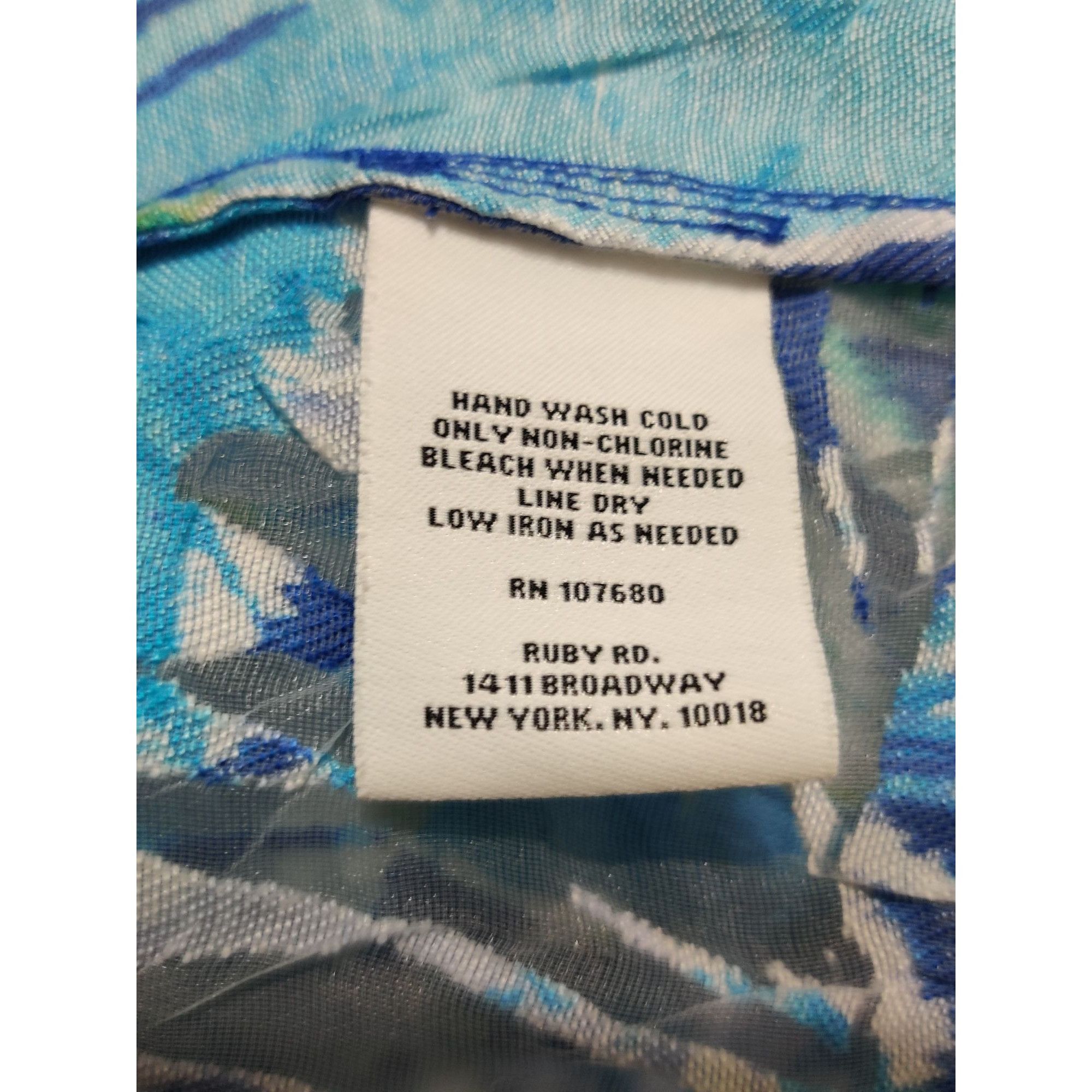 Other Ruby Rd 10 Womens Blue Green Blouse Tropical Button Front Se Size L / US 10 / IT 46 - 8 Thumbnail