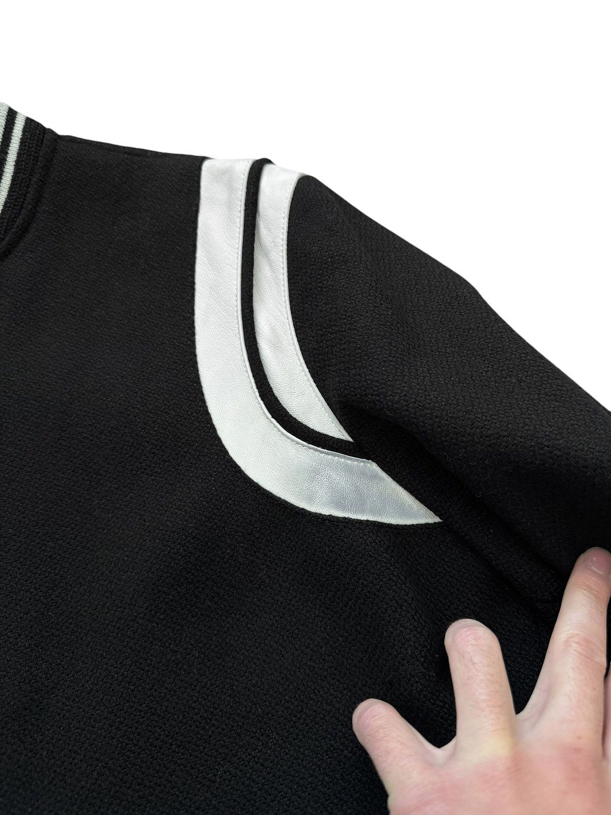 Saint Laurent Paris 2022 Black White Teddy Varsity Jacket Size US M / EU 48-50 / 2 - 7 Thumbnail