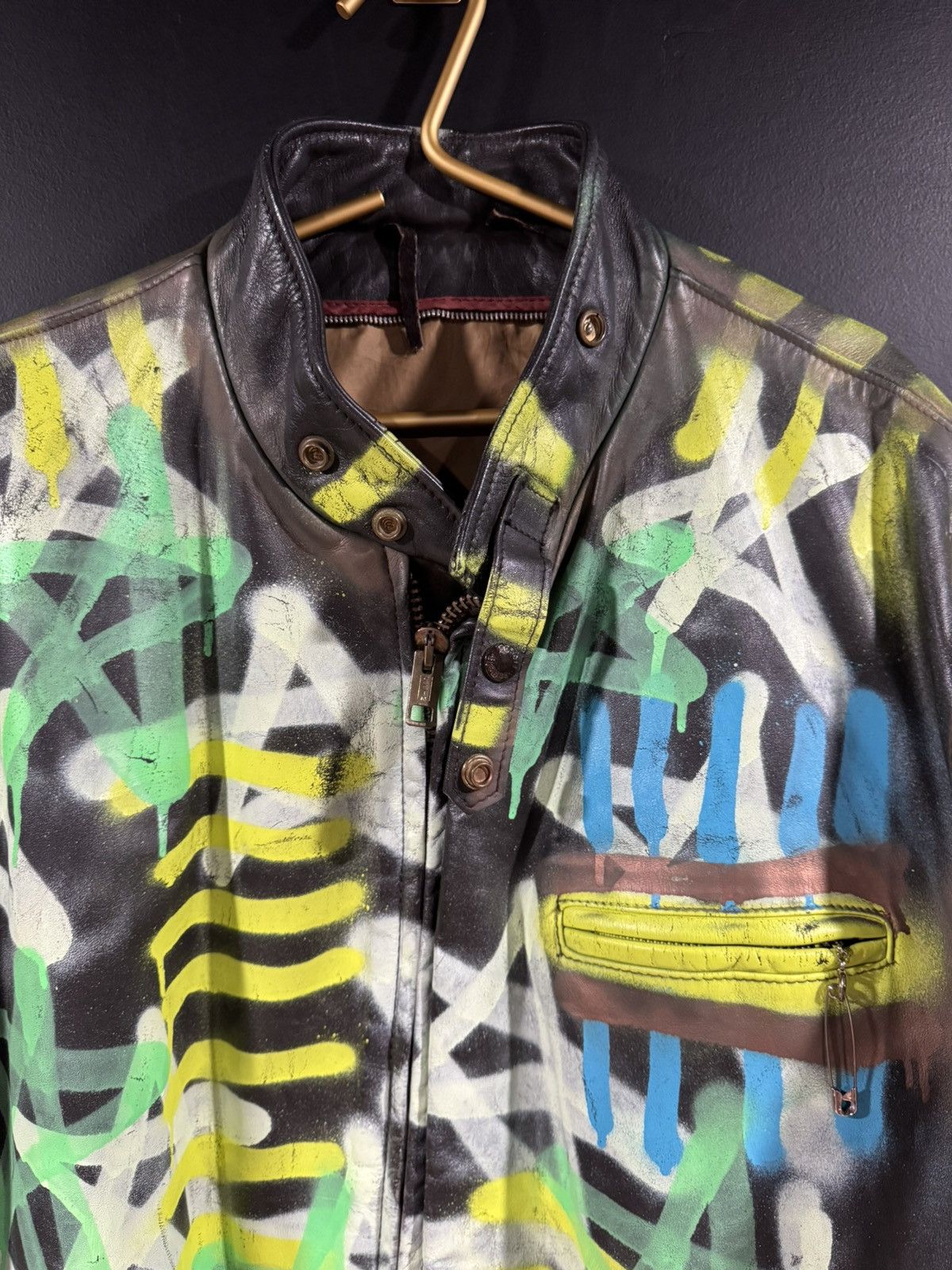 Leather 1960s Vintage Leathercraft Leather Art Cafe Racer Jacket 50 Size US XXL / EU 58 / 5 - 4 Thumbnail