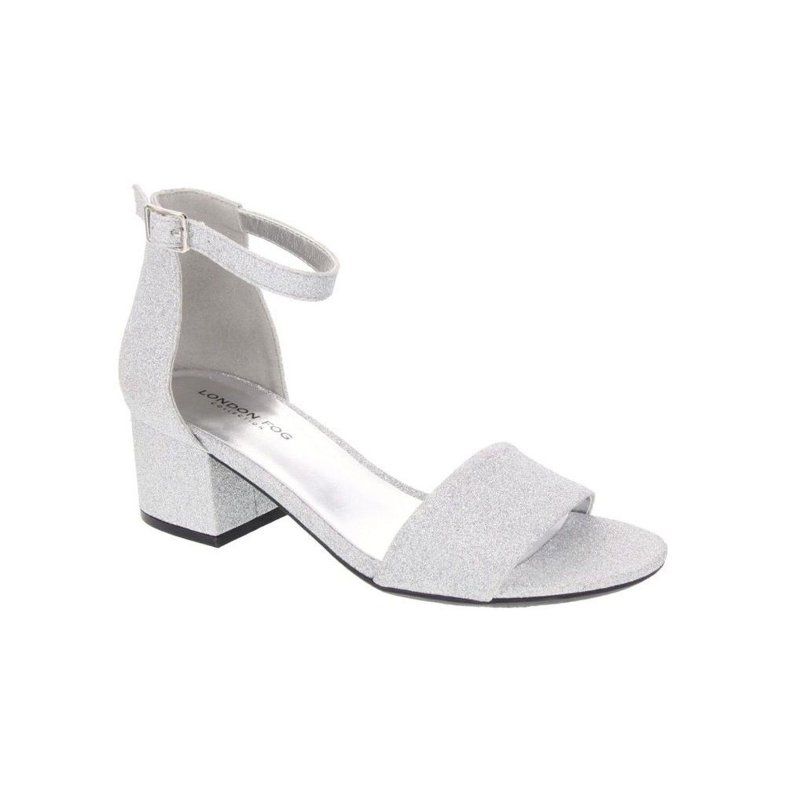 London Fog London Fog Block Heel Sandal sz 7.5 Silver NEW #8-X Size US 7.5 / IT 37.5 - 8 Thumbnail