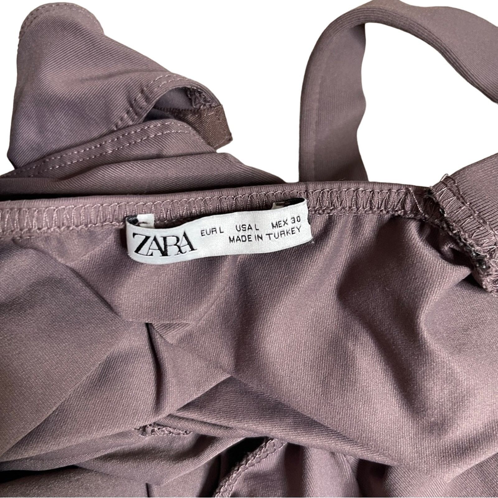 Zara Zara Draped Ruched Bodysuit Top Brown Size L Size L / US 10 / IT 46 - 8 Thumbnail