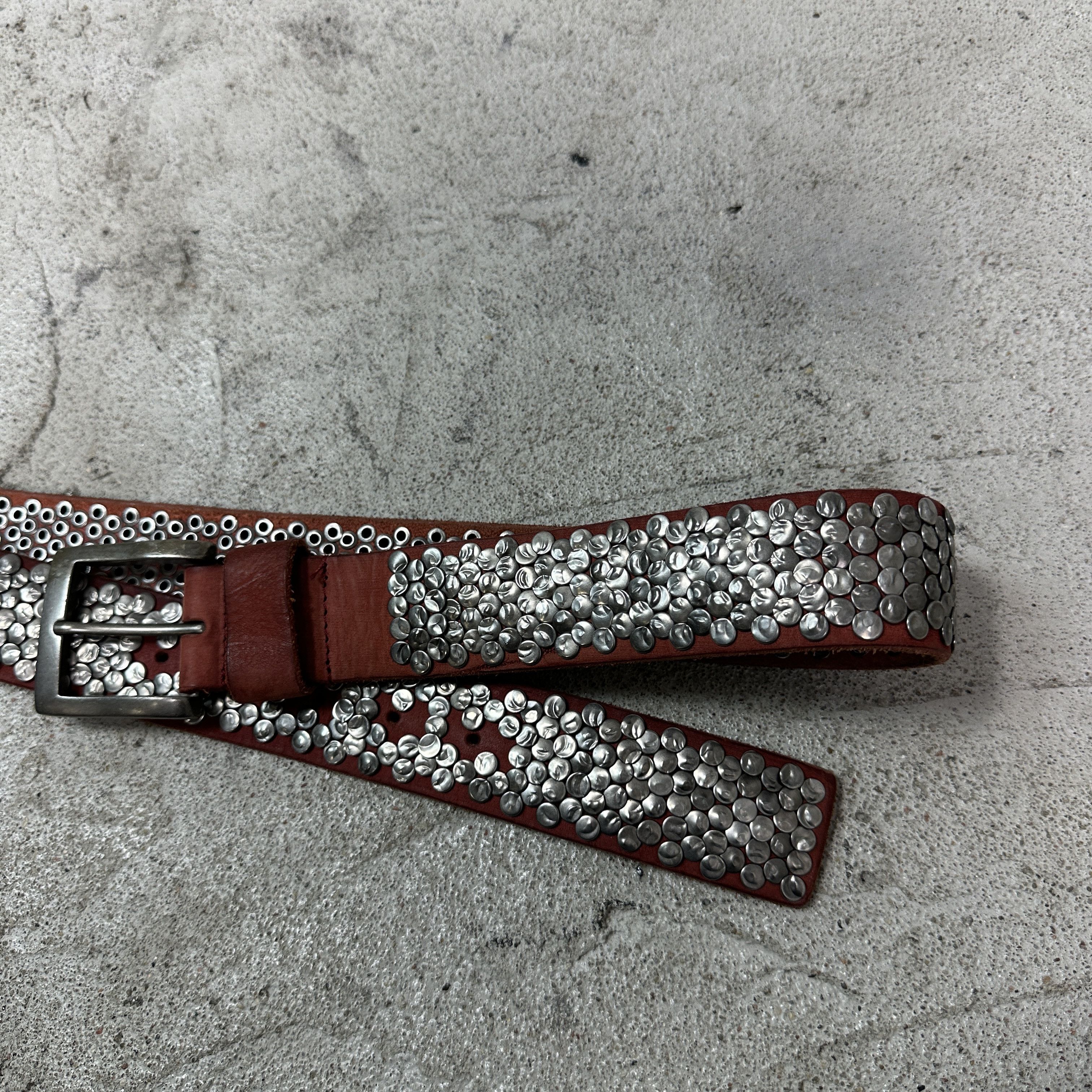 Vintage Vintage Avant Garde Leather Studded Grunge Belt 00s Size ONE SIZE - 3 Thumbnail