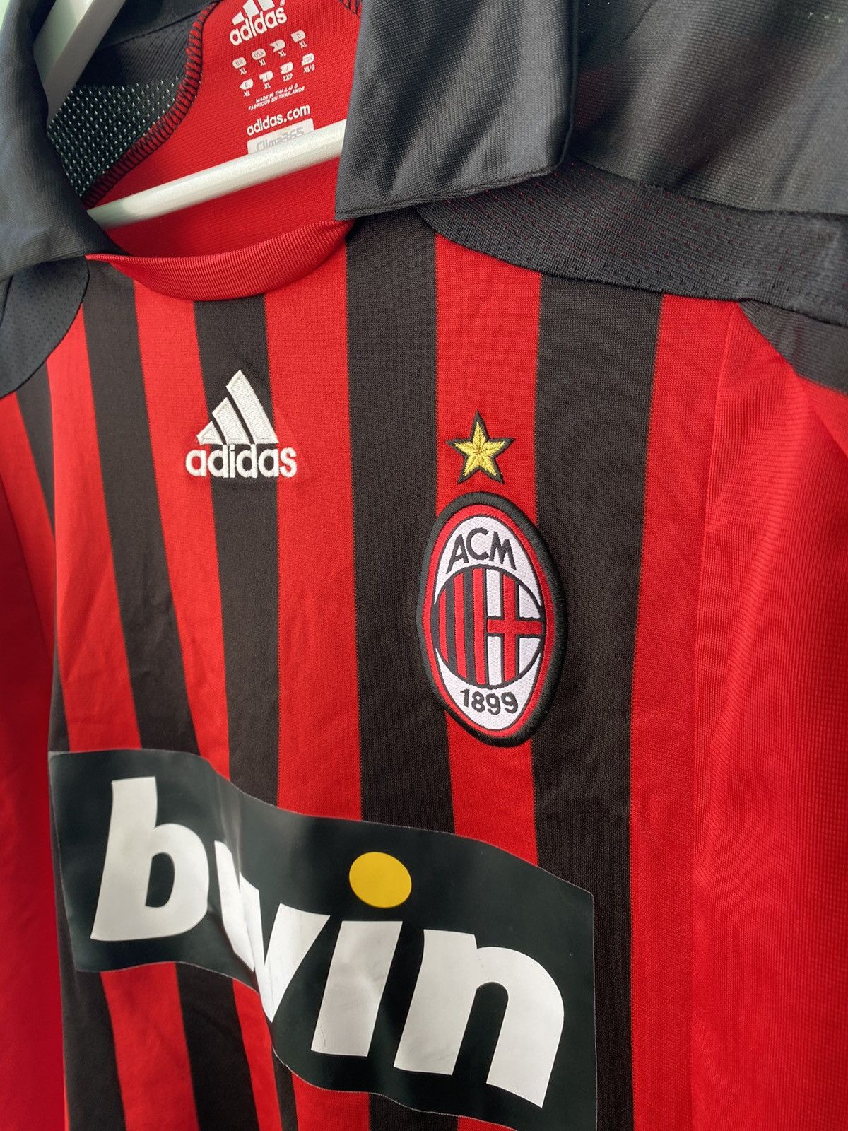 Adidas AC Milan 2007 2008 Adidas Home Soccer Jersey Football Shirt Size US XL / EU 56 / 4 - 11 Thumbnail