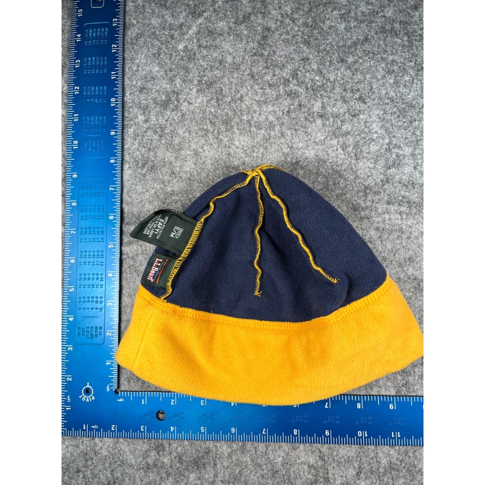 Vintage L.L. Bean Beanie Toque Hat Unisex Adults Yellow 100% Polyester Fleece Striped Knit Winter Winter Ski Logo Size US M / EU 48-50 / 2 - 6 Thumbnail