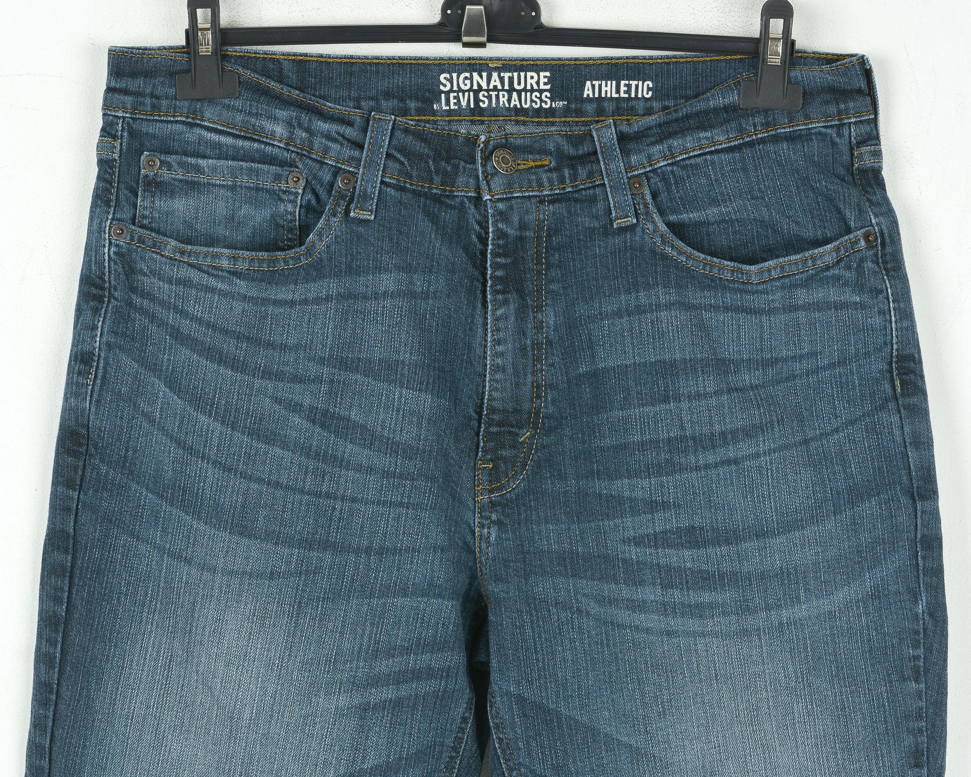 Levi's Signtature Athletic W36 L30 Jeans Stretch Denim Pants Blue Size US 36 / EU 52 - 2 Thumbnail