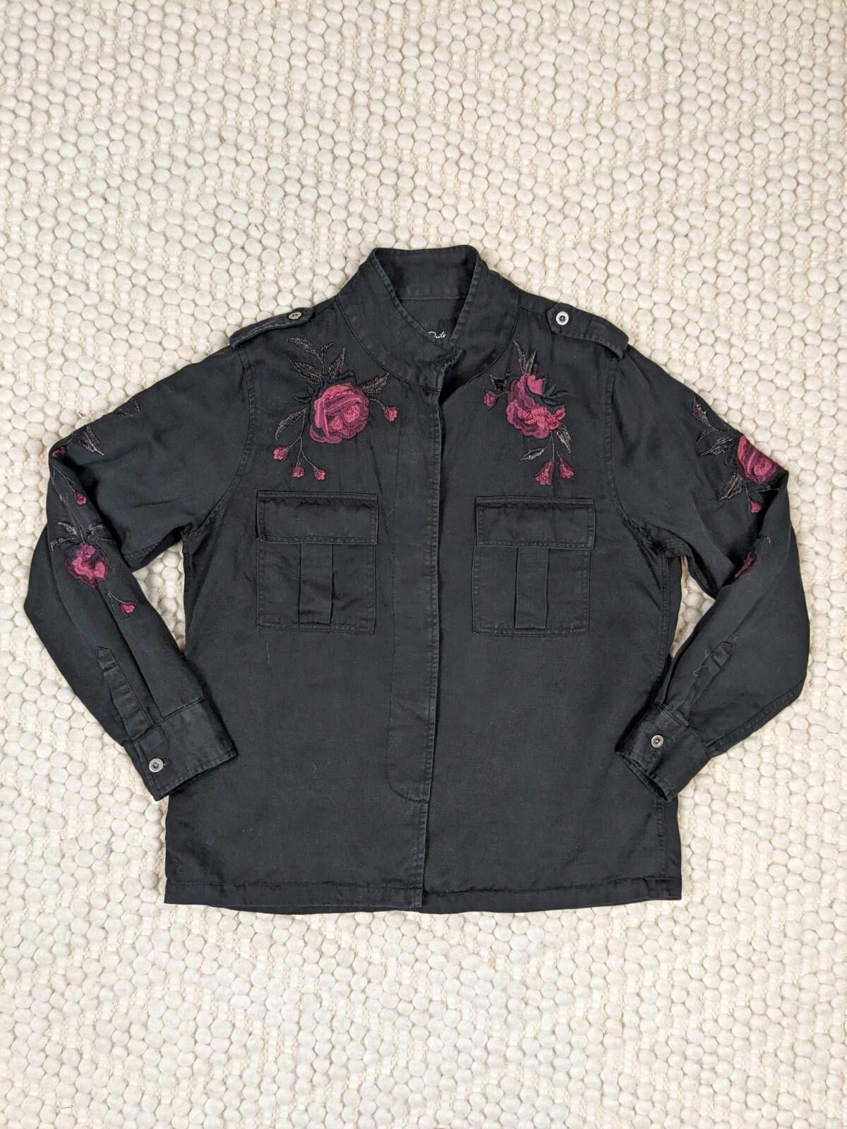 Rails Rails Elliot Floral Embroidered Shirt Jacket Black Small Size S / US 4 / IT 40 - 6 Thumbnail