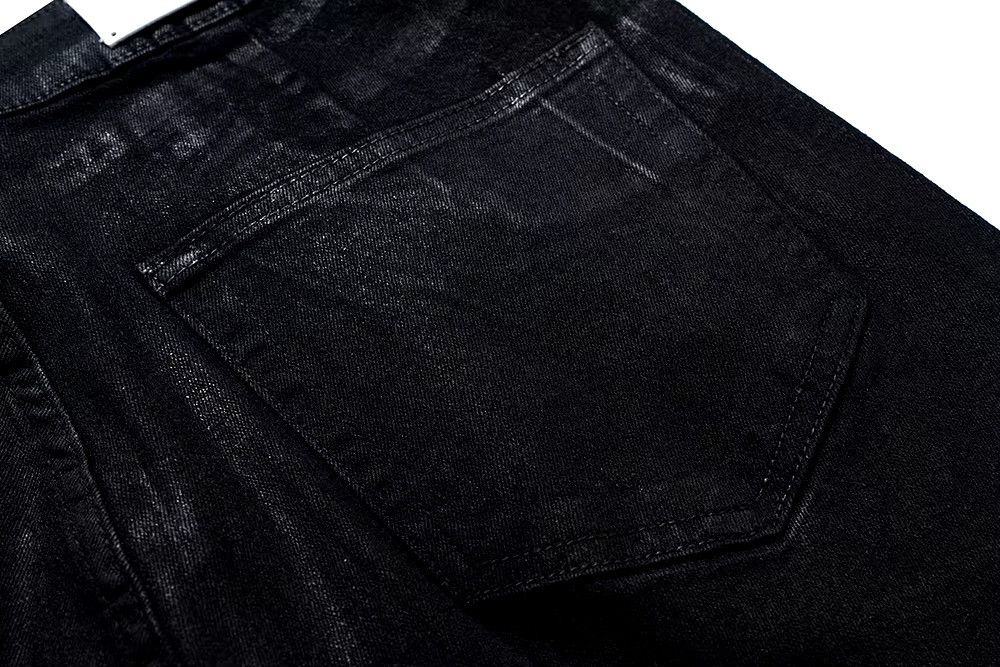 Japanese Brand × Jean Y2K Streetwear Black Glue Coated Boot Cut Flare Jean Size US 31 - 7 Thumbnail