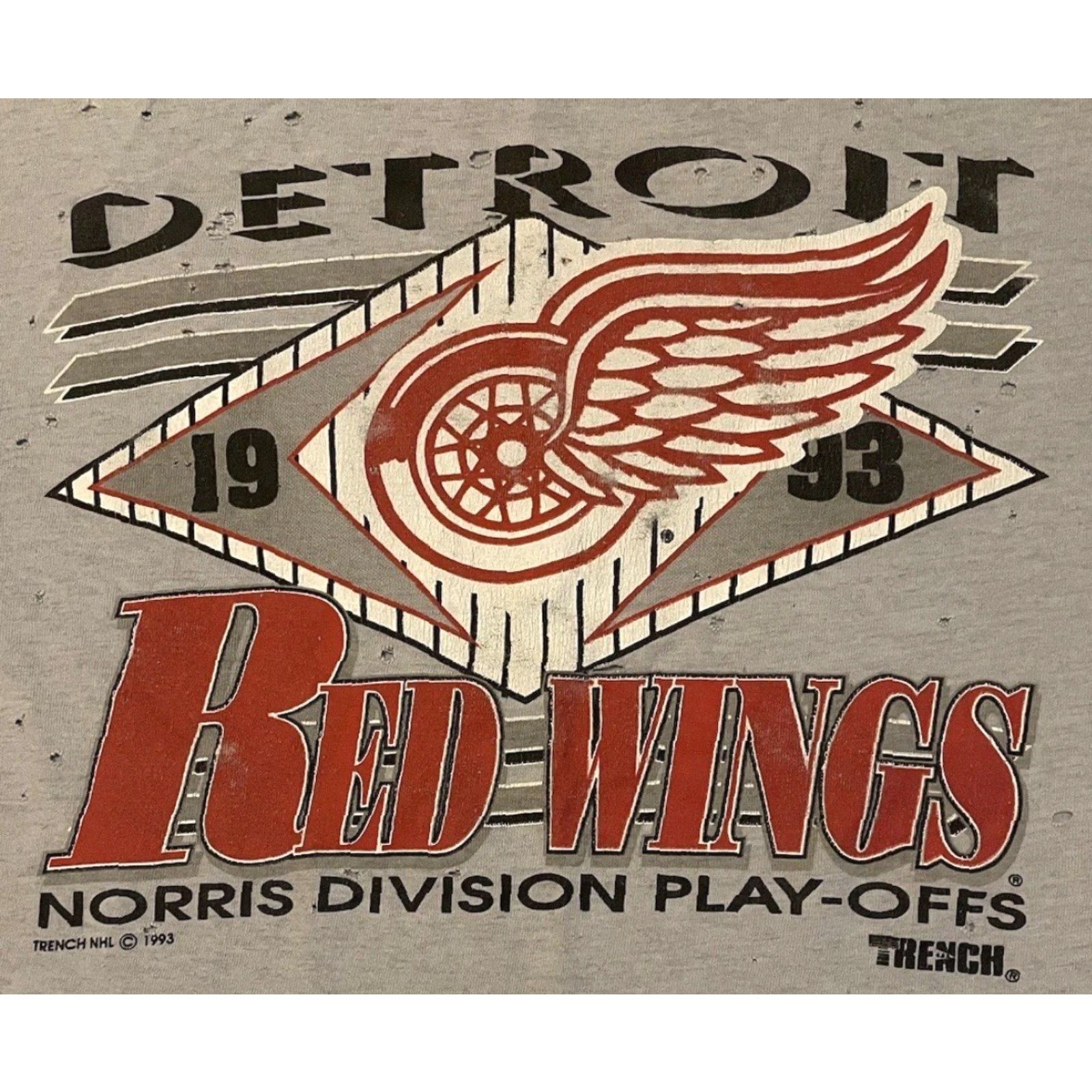 Thrasher VINTAGE Detroit Red Wings Shirt Mens XL Gray Distressed Thrashed 90s Grunge Punk NHL Ice Hockey USA Michigan Furst Of A Kind Destroyed Size US XL / EU 56 / 4 - 3 Thumbnail