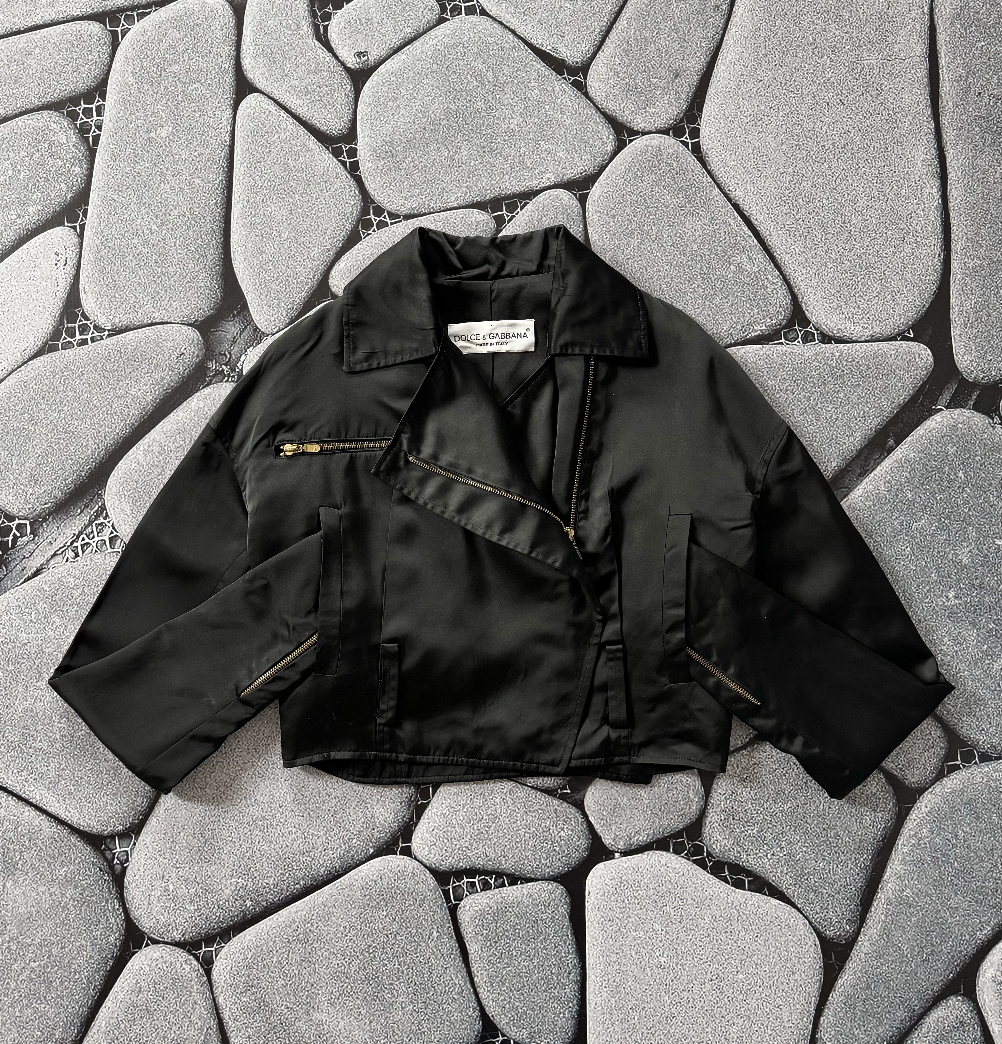 Dolce & Gabbana × Vintage DOLCE & GABBANA 1990S CROPPED BIKER JACKET BLAZER LUXURY Size M / US 6-8 / IT 42-44 - 1 Thumbnail
