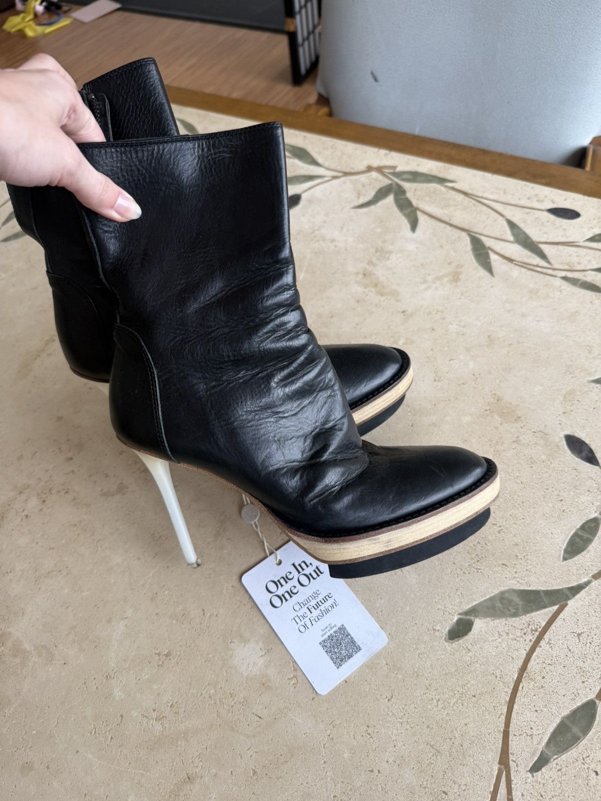 Ann Demeulemeester Anne Demeulemeester leather platform riding boots heeled Size US 9 / IT 39 - 1 Thumbnail